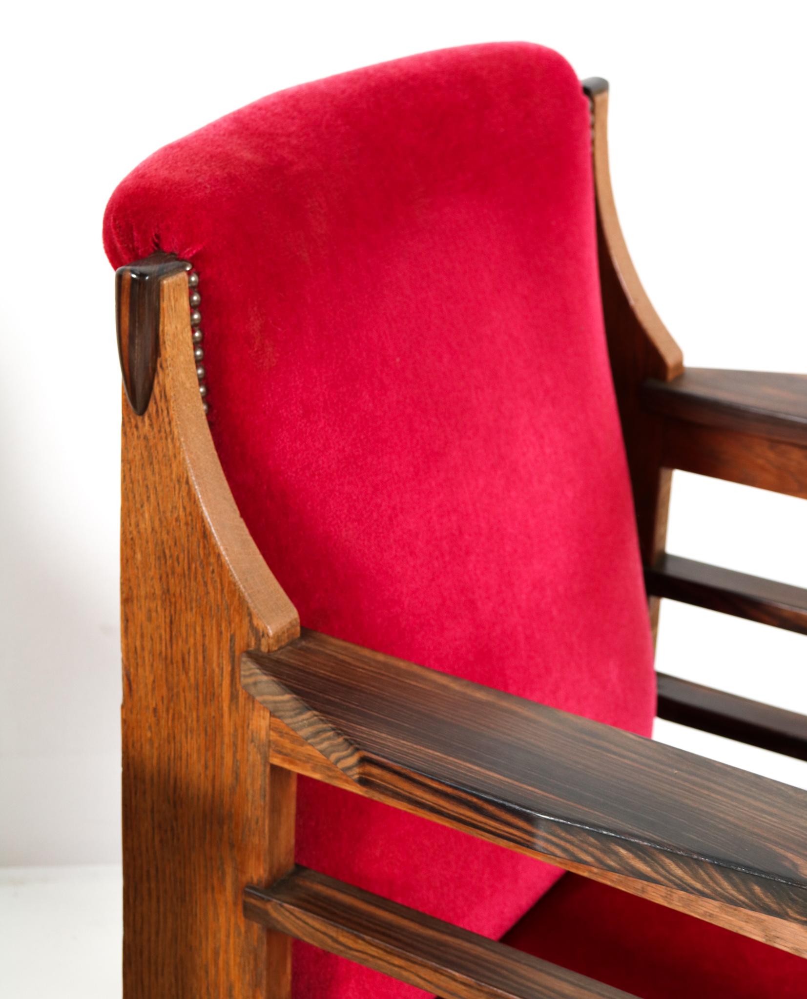 Pair of Art Deco Amsterdamse School Lounge Chairs by Anton Lucas Leiden, 1920s For Sale 2