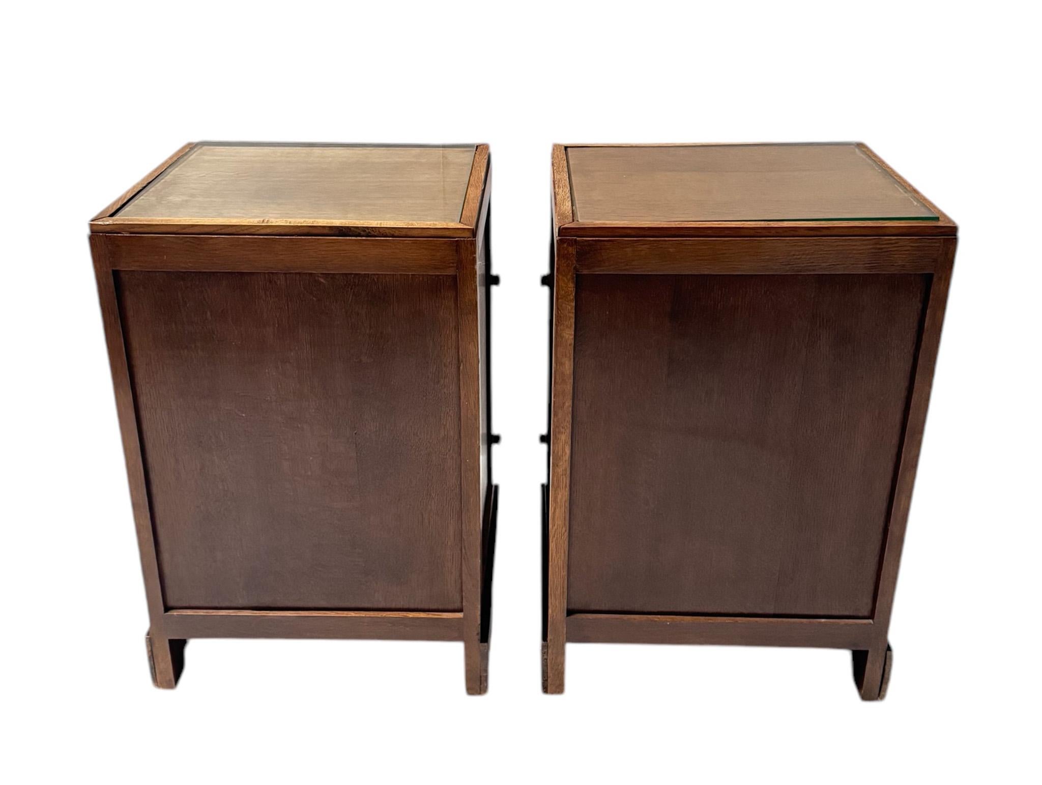 Pair of Art Deco Amsterdamse School Nightstands or Bedside Tables, 1920s For Sale 4