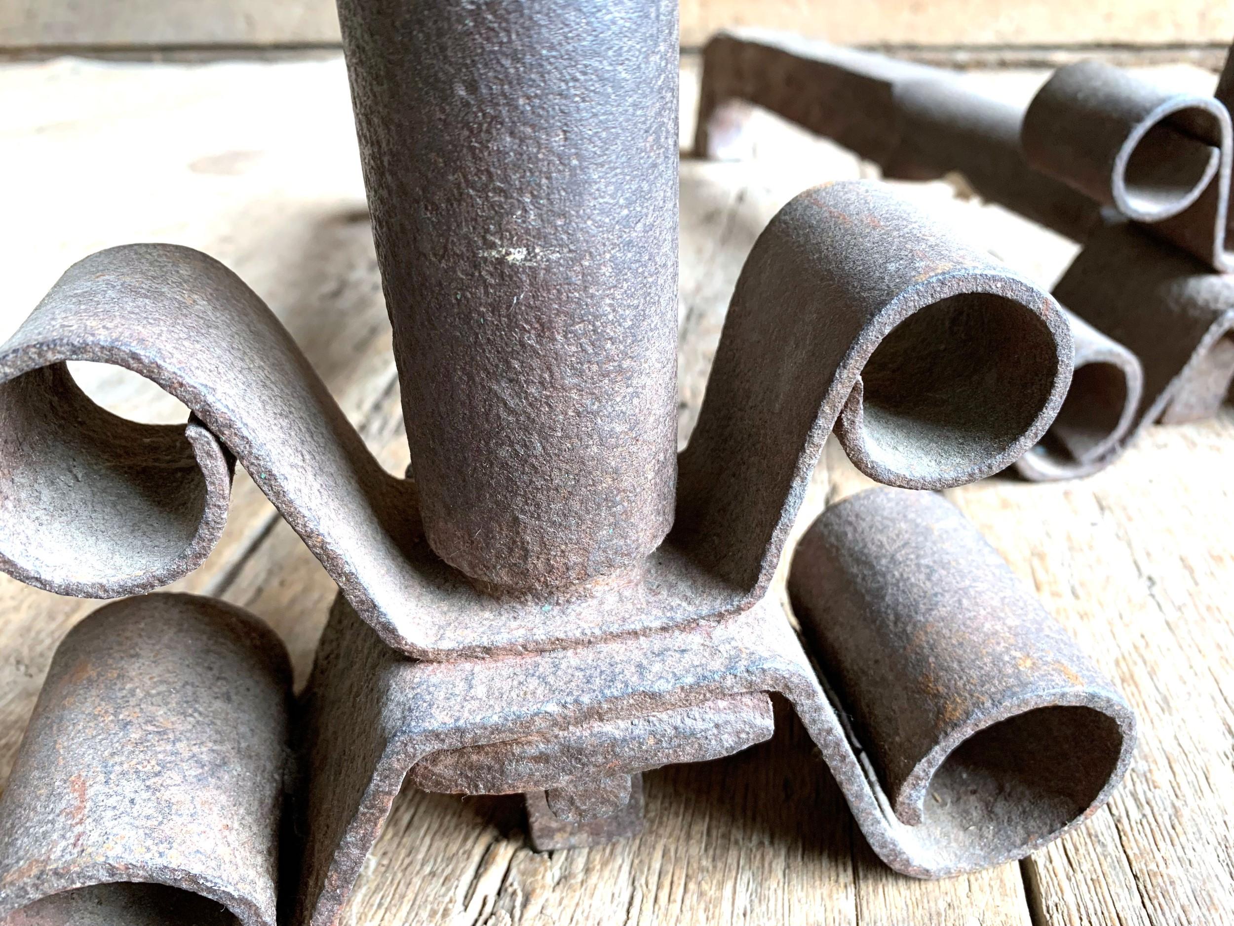 Iron Pair Of Art-Deco Andirons