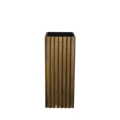 Paire de piédestaux cannelés Art Déco en bronze ancien avec plateau en Vitrolite