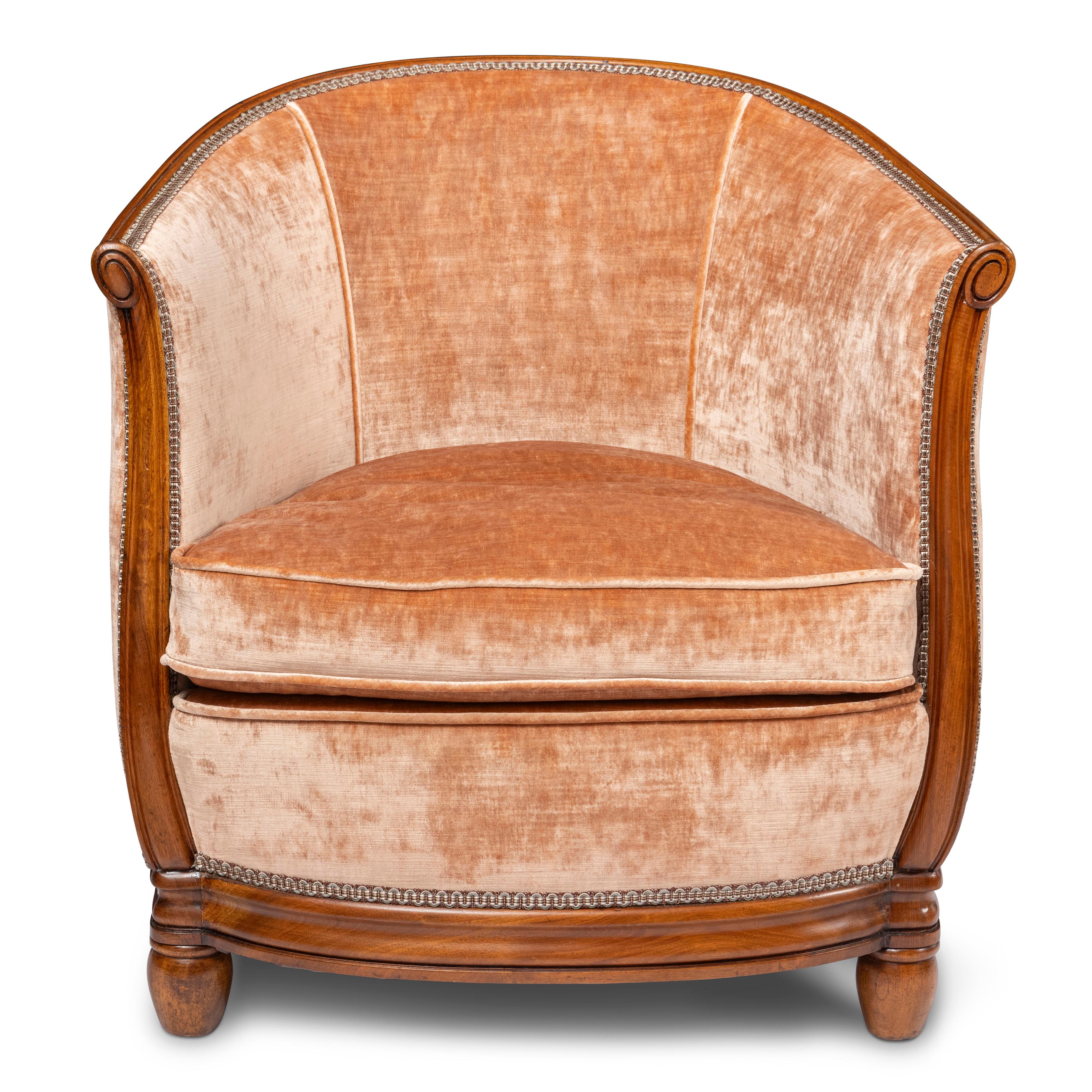 French Pair of Art Deco Arm Chairs, France circa 1930