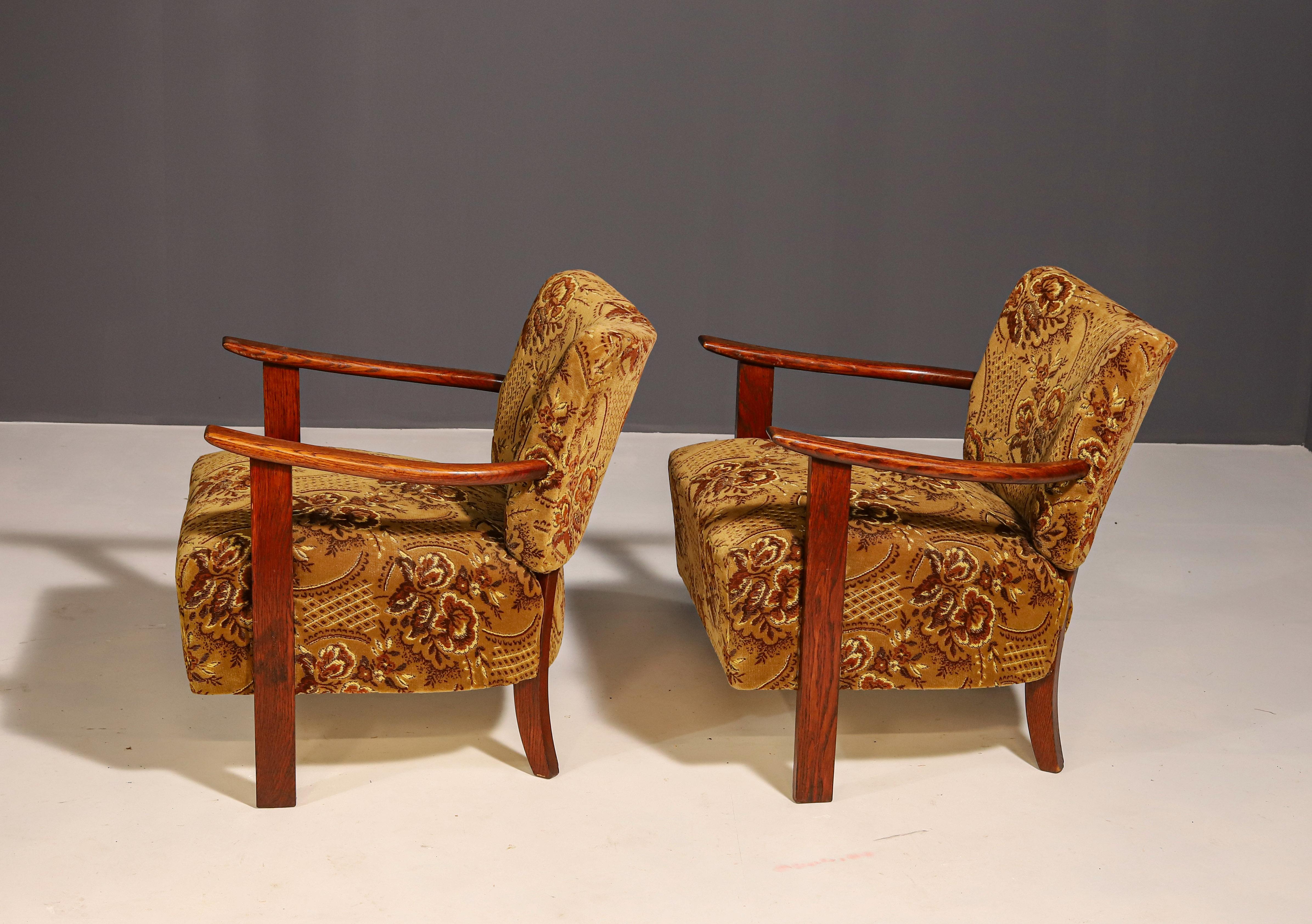 Pareja de sillones ART DECO, años 30, Europa Central Checo