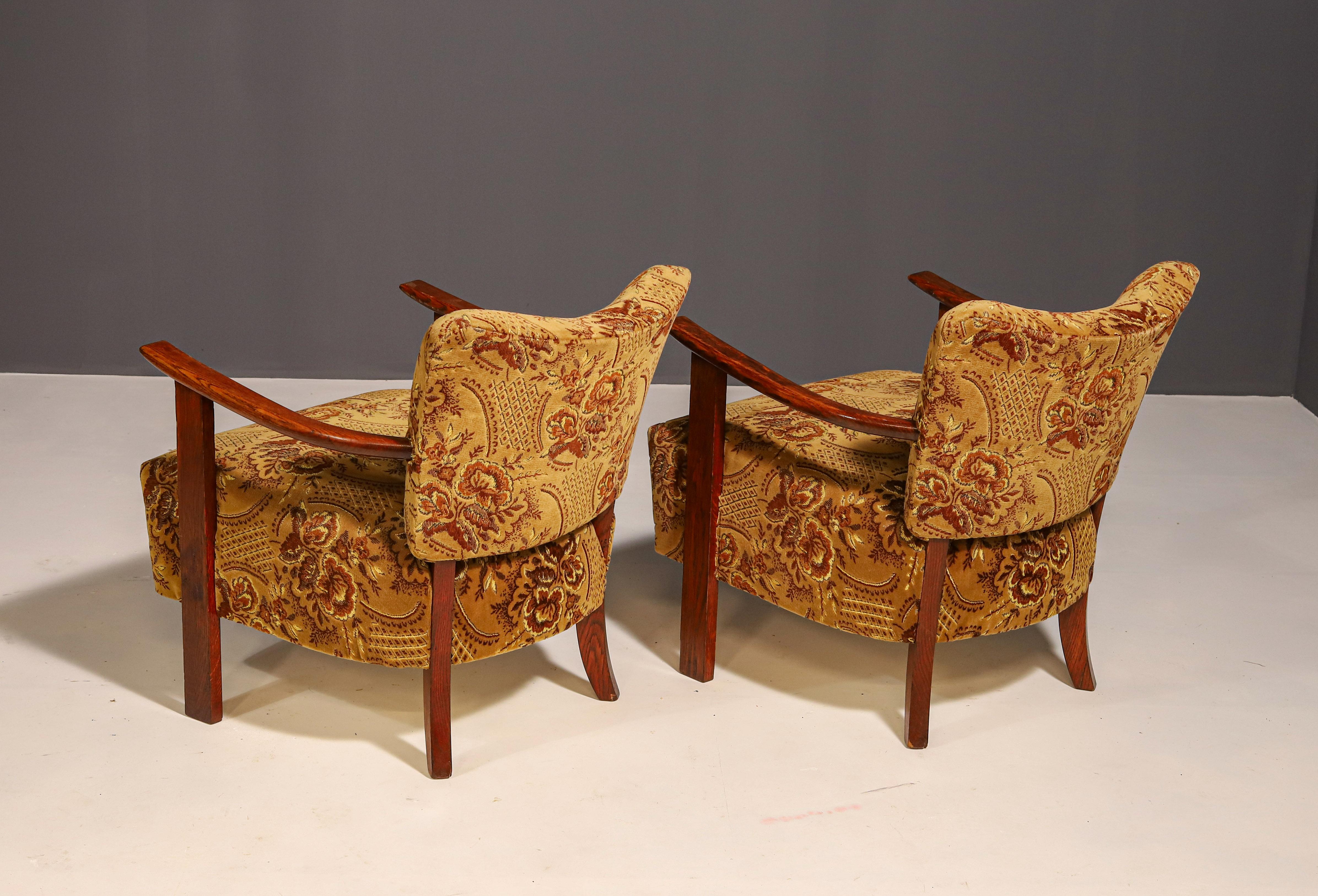 Pareja de sillones ART DECO, años 30, Europa Central en Bueno Estado en Prague 8, CZ