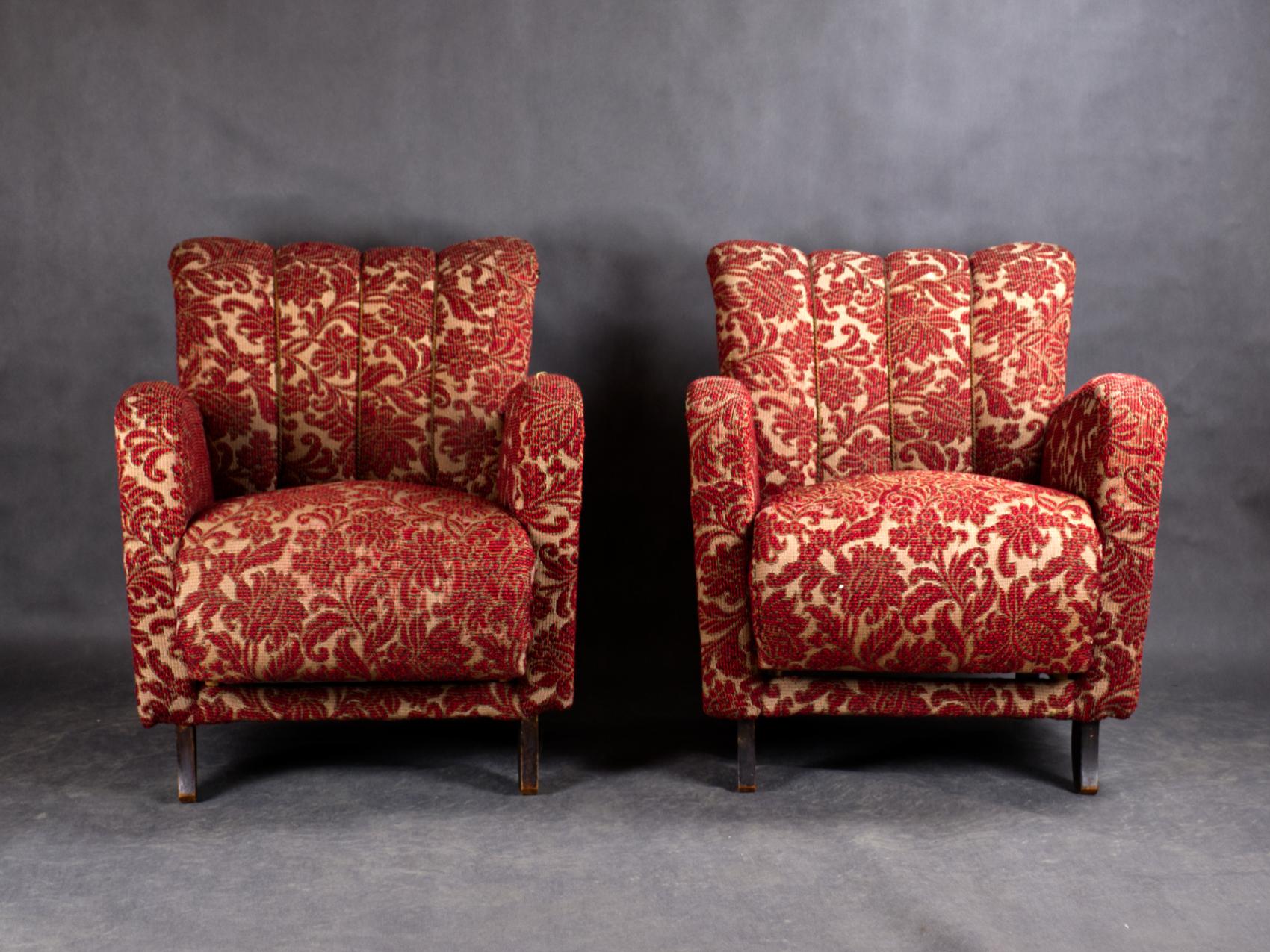 European Pair of Art Deco Armchairs, 1930s For Sale