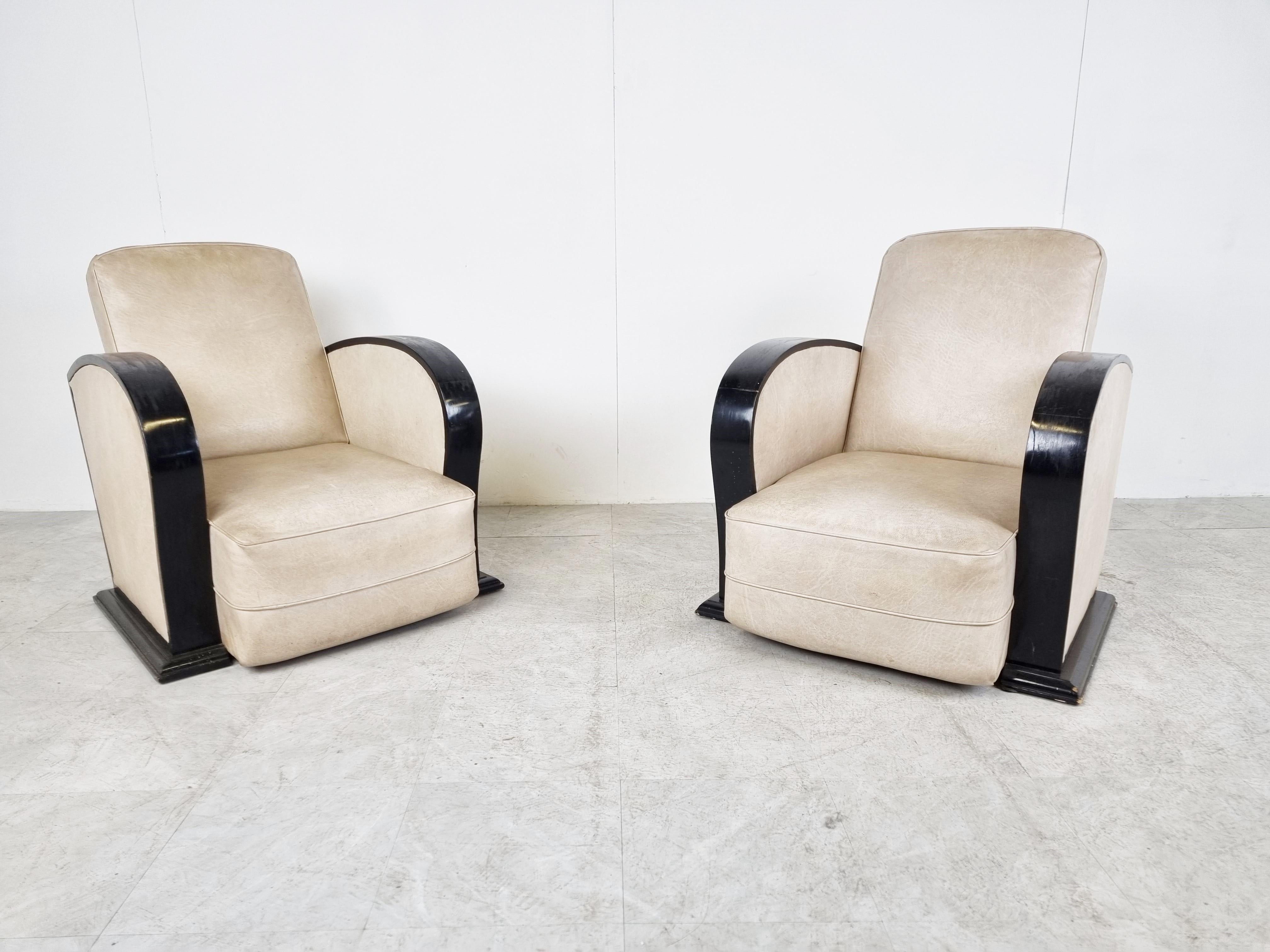 Art Deco Pair of art deco armchairs, 1930s