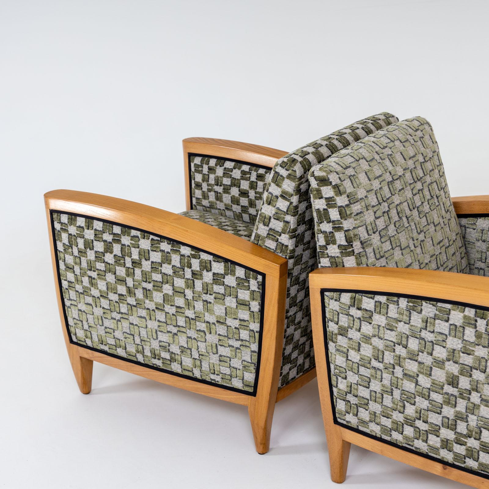 Upholstery Pair of Art Deco Armchairs, 1930s For Sale