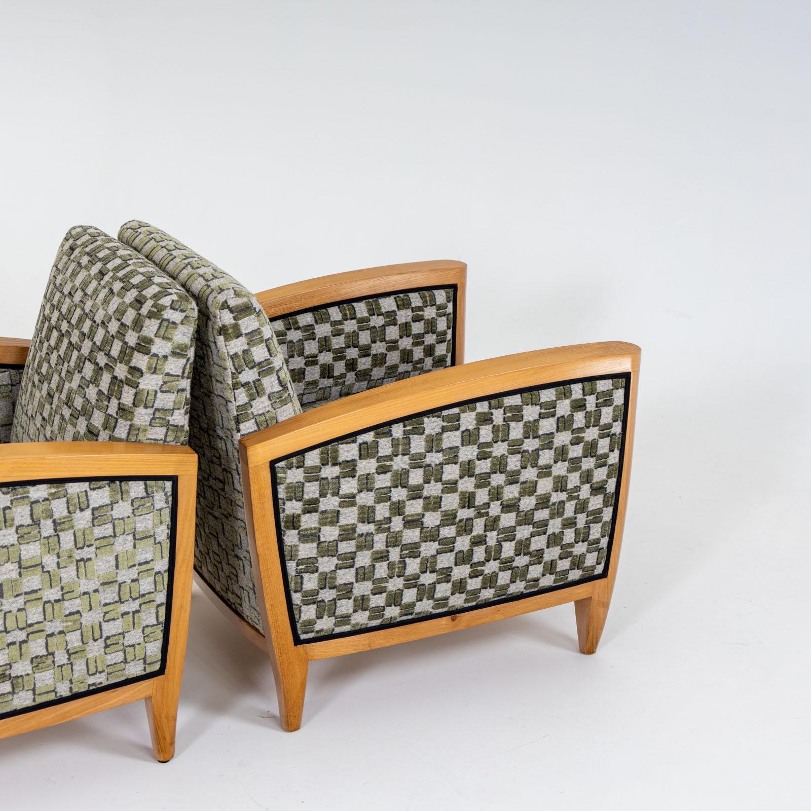 Paar Art-Déco-Sessel, 1930er Jahre (Polster) im Angebot