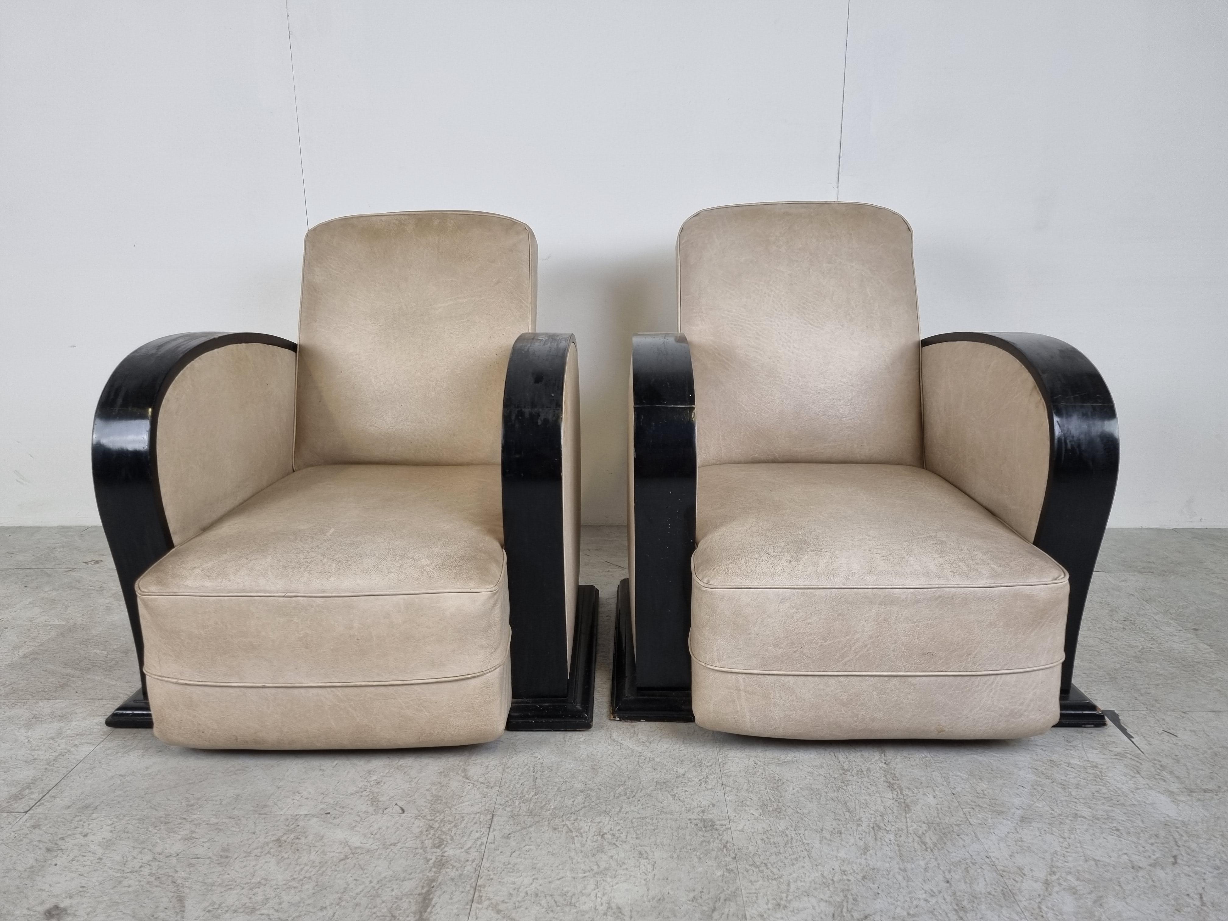 Pair of art deco armchairs, 1930s at 1stDibs