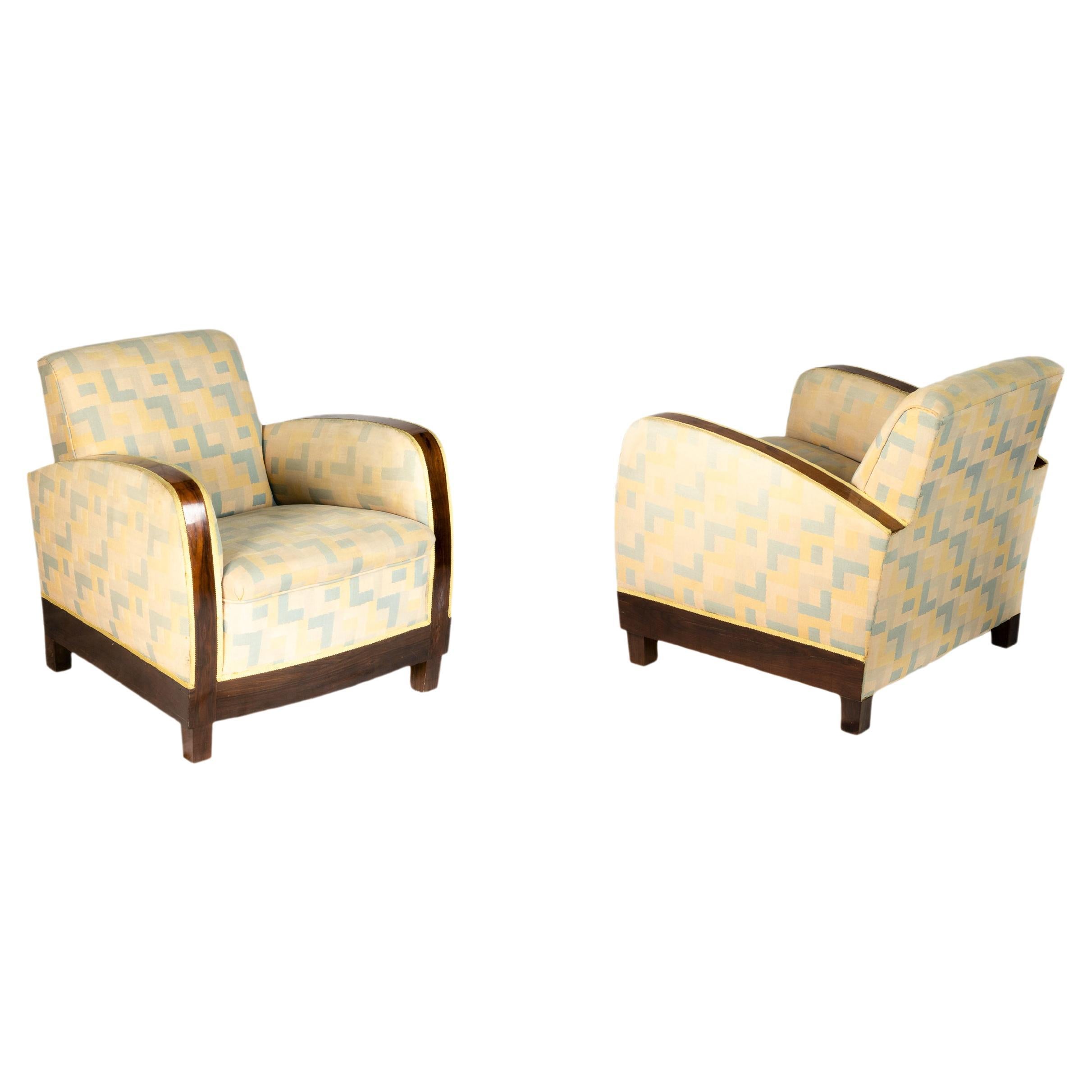 Pair of Art Deco Armchairs, 20th Century For Sale