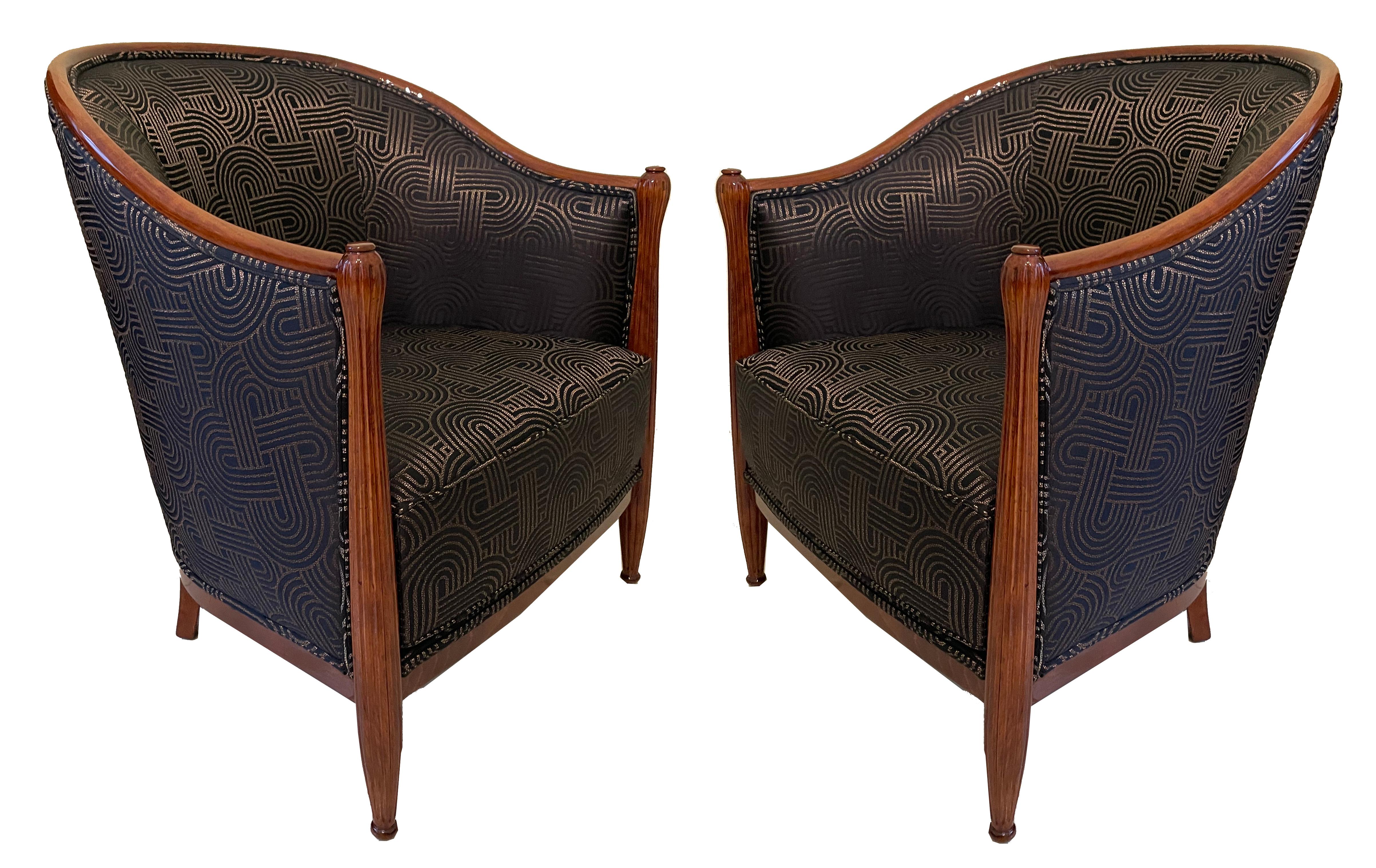Paar Art-Déco-Sessel um 1925 im Angebot 3
