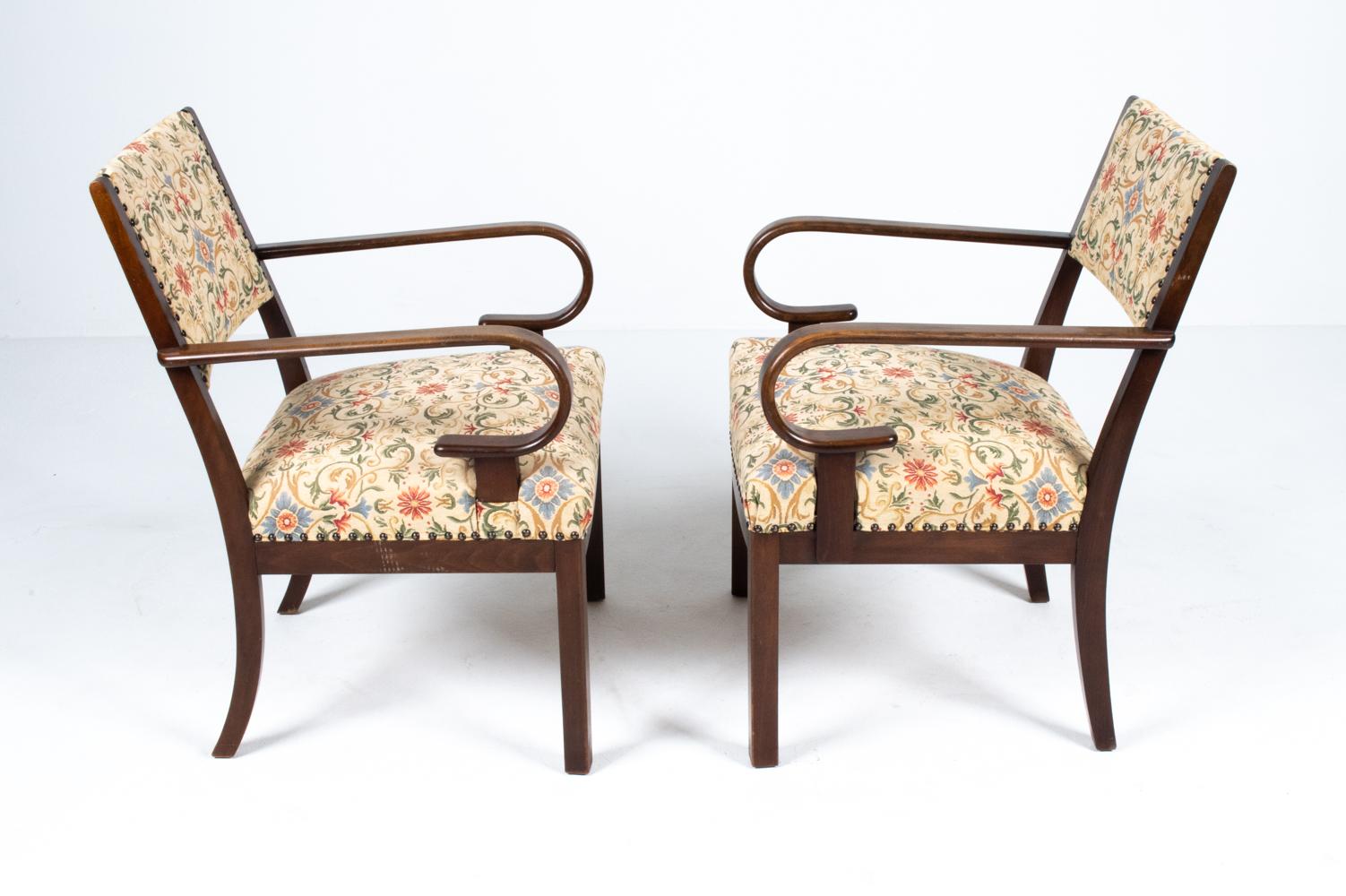 Pair of Art Deco Armchairs Attributed to Fritz Hansen 6