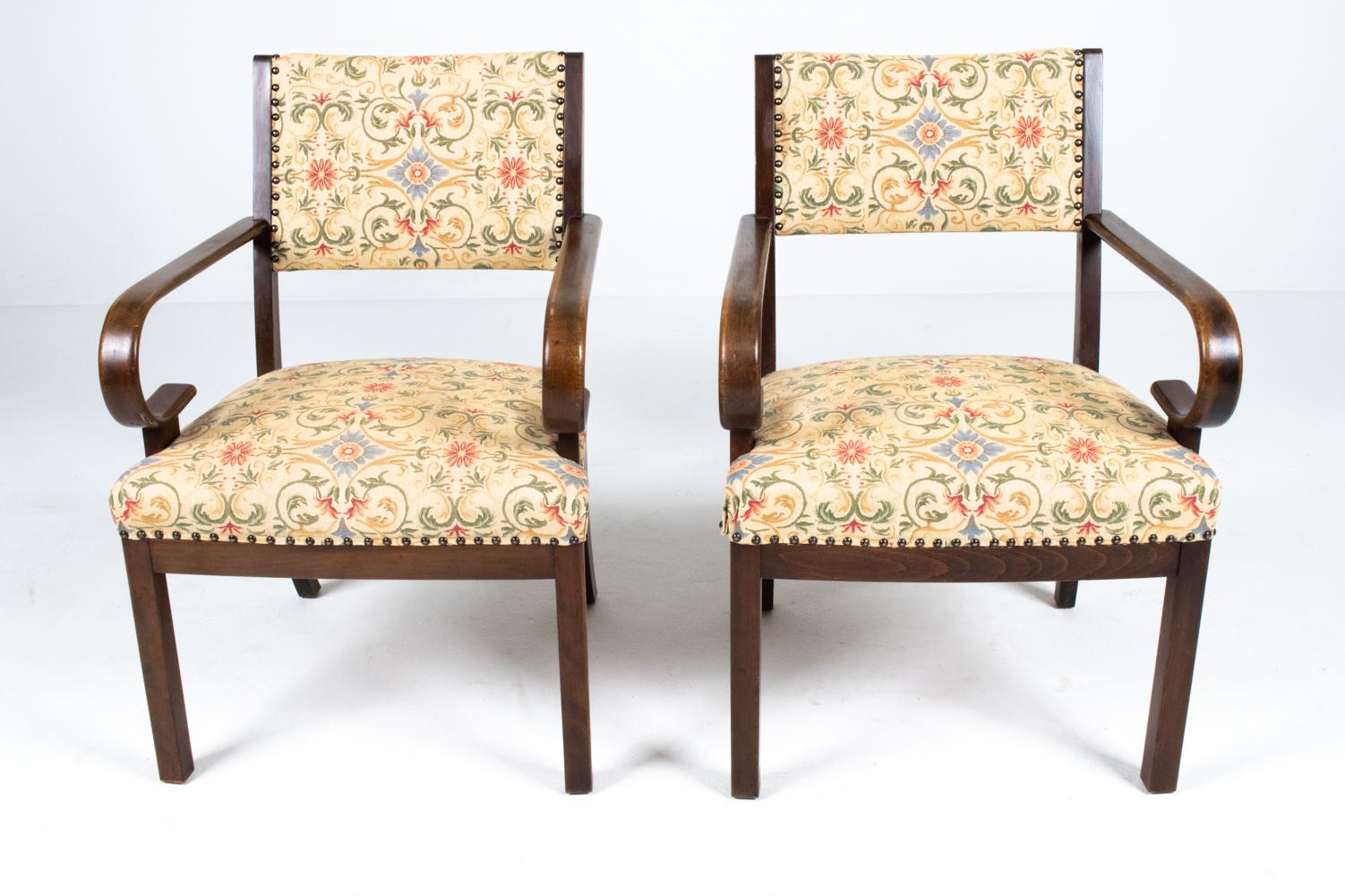 20th Century Pair of Art Deco Armchairs Attributed to Fritz Hansen