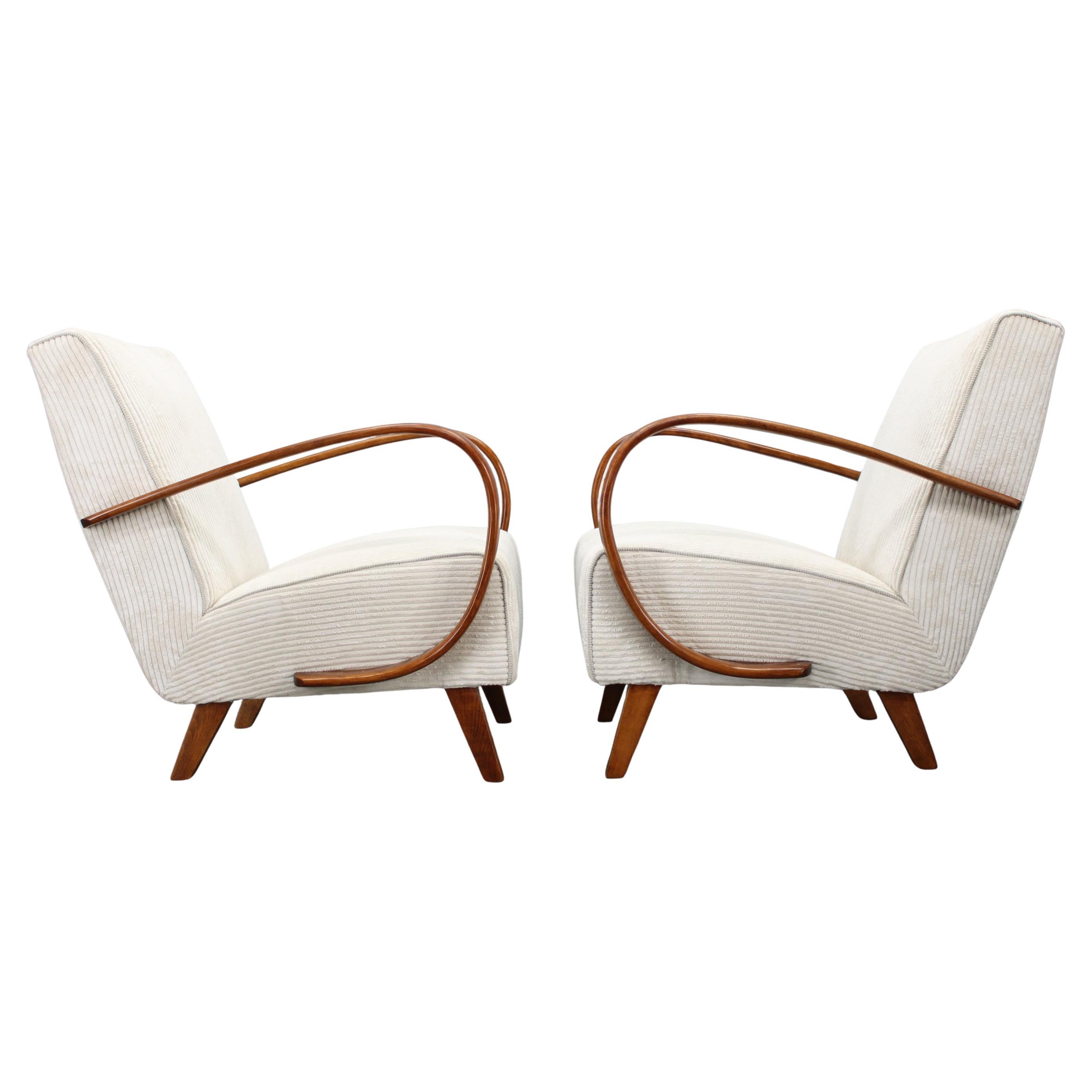 Pair of Art Deco Armchairs by Jindřich Halabala, 1940s