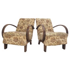 Pair of Art Deco Armchairs by Jindrich Halabala, Czechoslovakia, 1940s