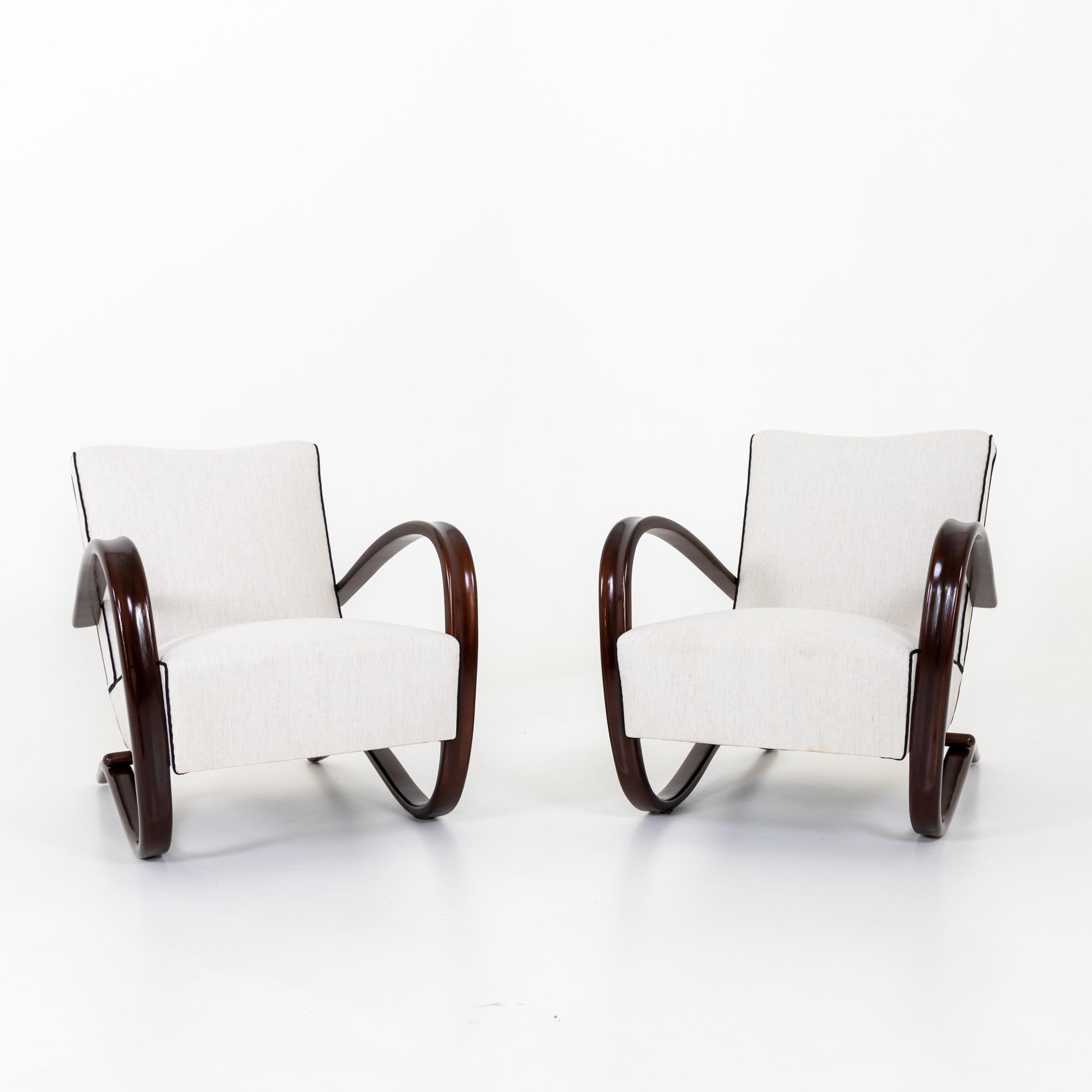 Pair of Art Deco Armchairs by Jindrich Halabala 7