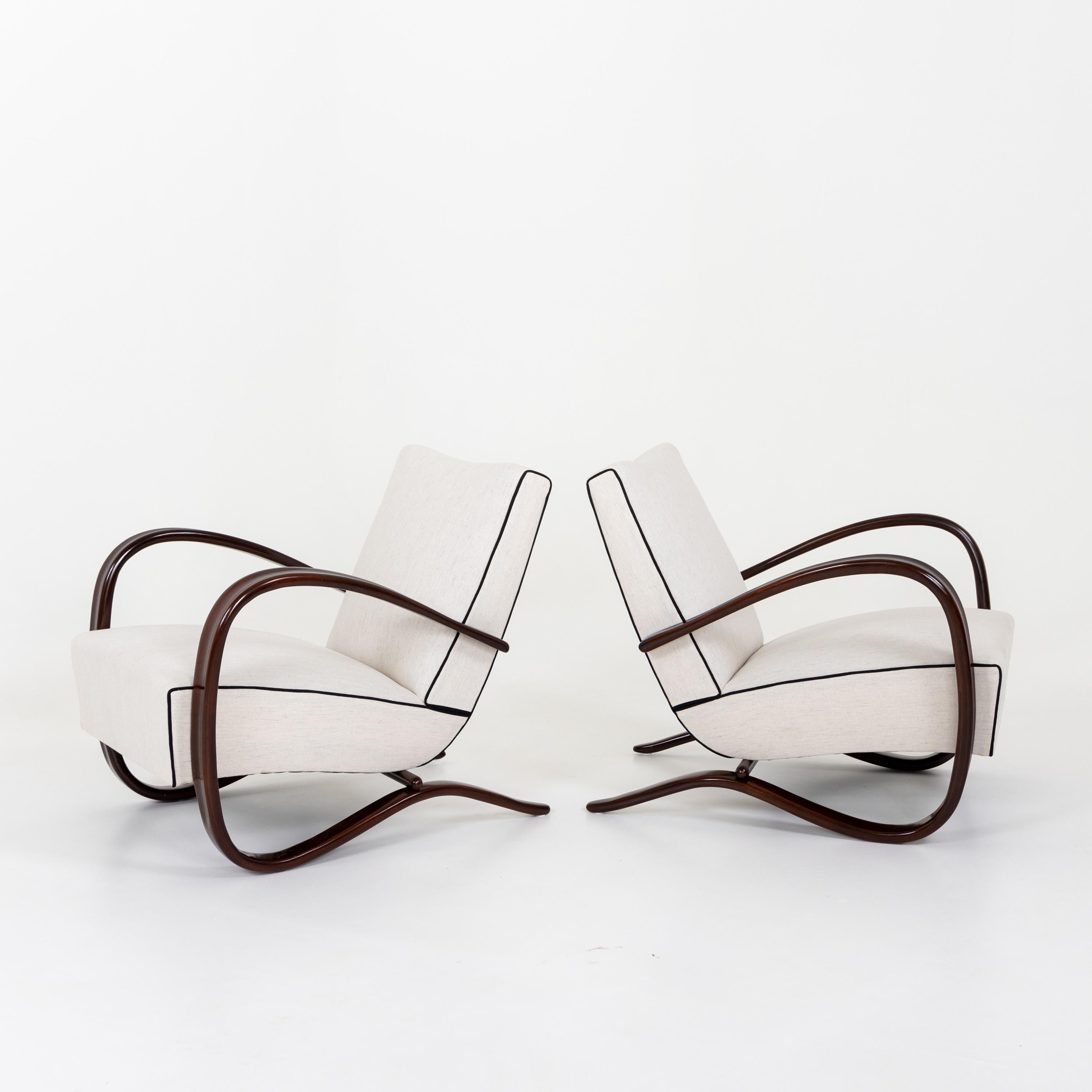 Pair of Art Deco Armchairs by Jindrich Halabala 2