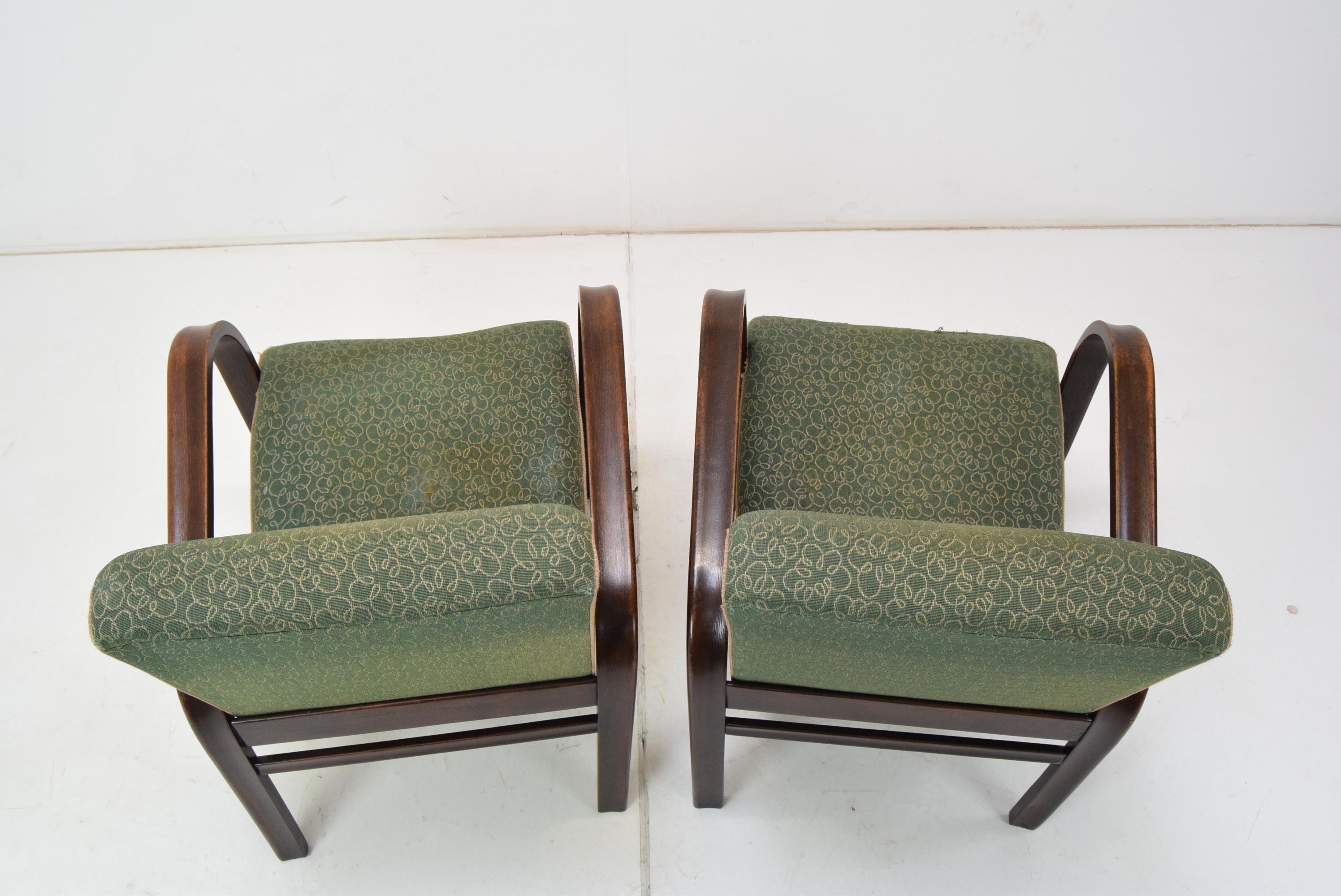Paire de fauteuils Art Déco de Kropacek et Kozelka, années 1930 2