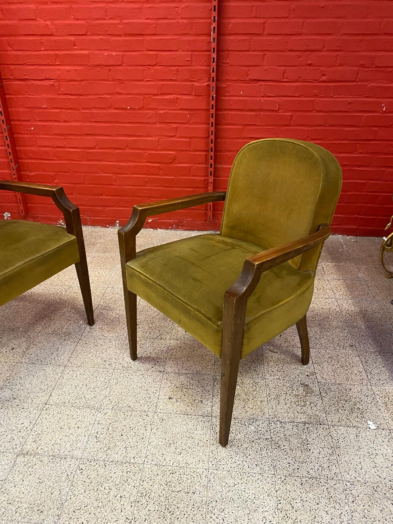 Mid-20th Century Pair of Art Deco Armchairs circa 1930