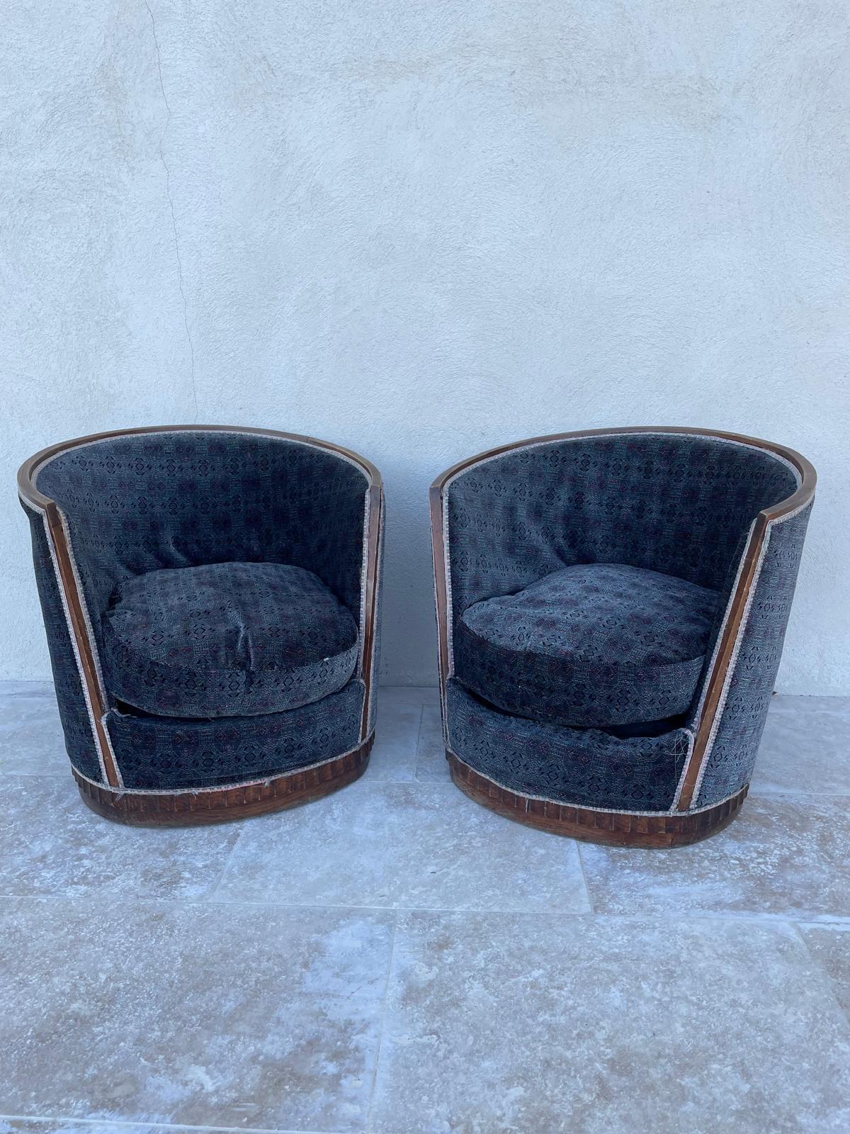 Coppia di poltrone Art Déco  circa 1930 in vendita 1