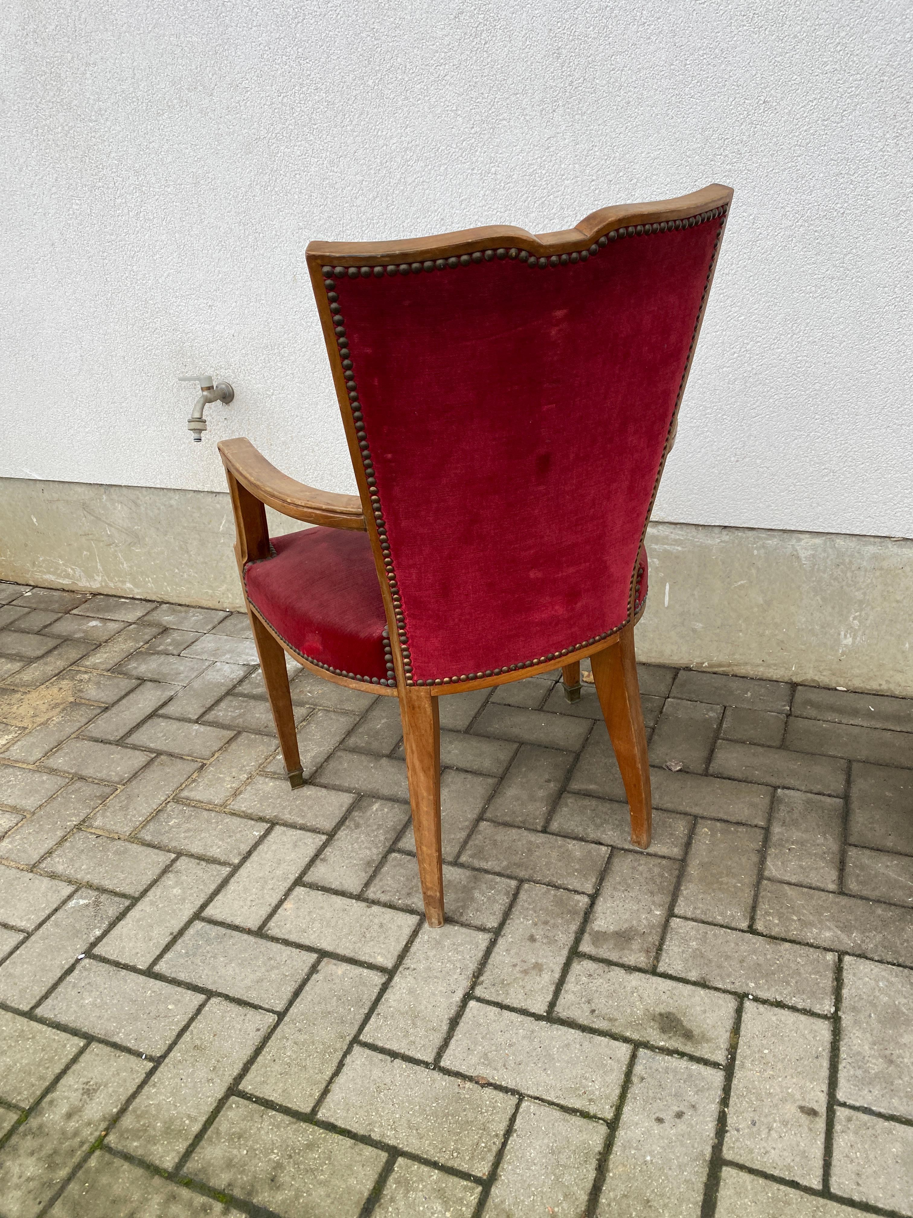 Pair of art deco armchairs circa 1940/1950 For Sale 3
