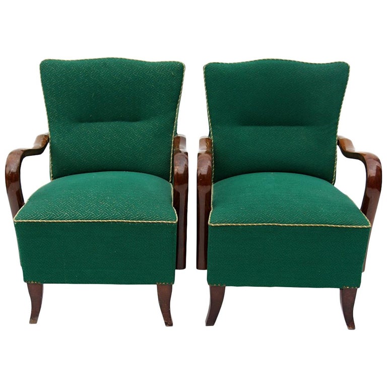 Pair of Art Deco Armchairs, circa 1940 For Sale at 1stDibs