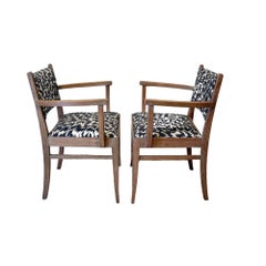 Pair of Art Deco Armchairs, De Coene Frères, Limed Oak, Belgium circa 1935