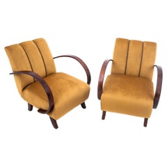 Vintage Pair of Art Deco armchairs, designed by J. Halabala, Czech Republic, 1930s. 