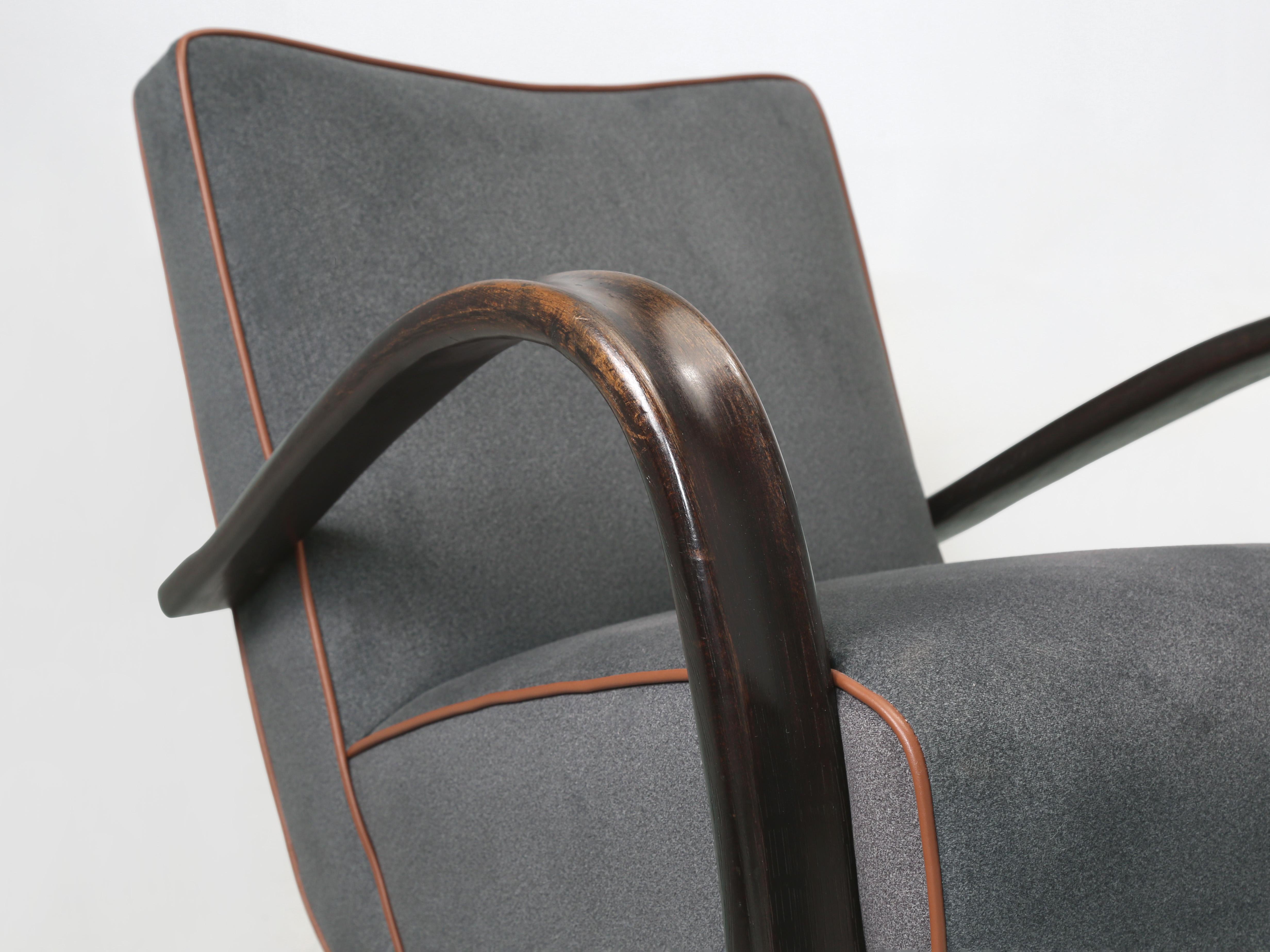 Paar Art-Deco-Sessel Entworfen von Jindrich Halabala  c 1930er Jahre Tschechoslowakei im Angebot 2