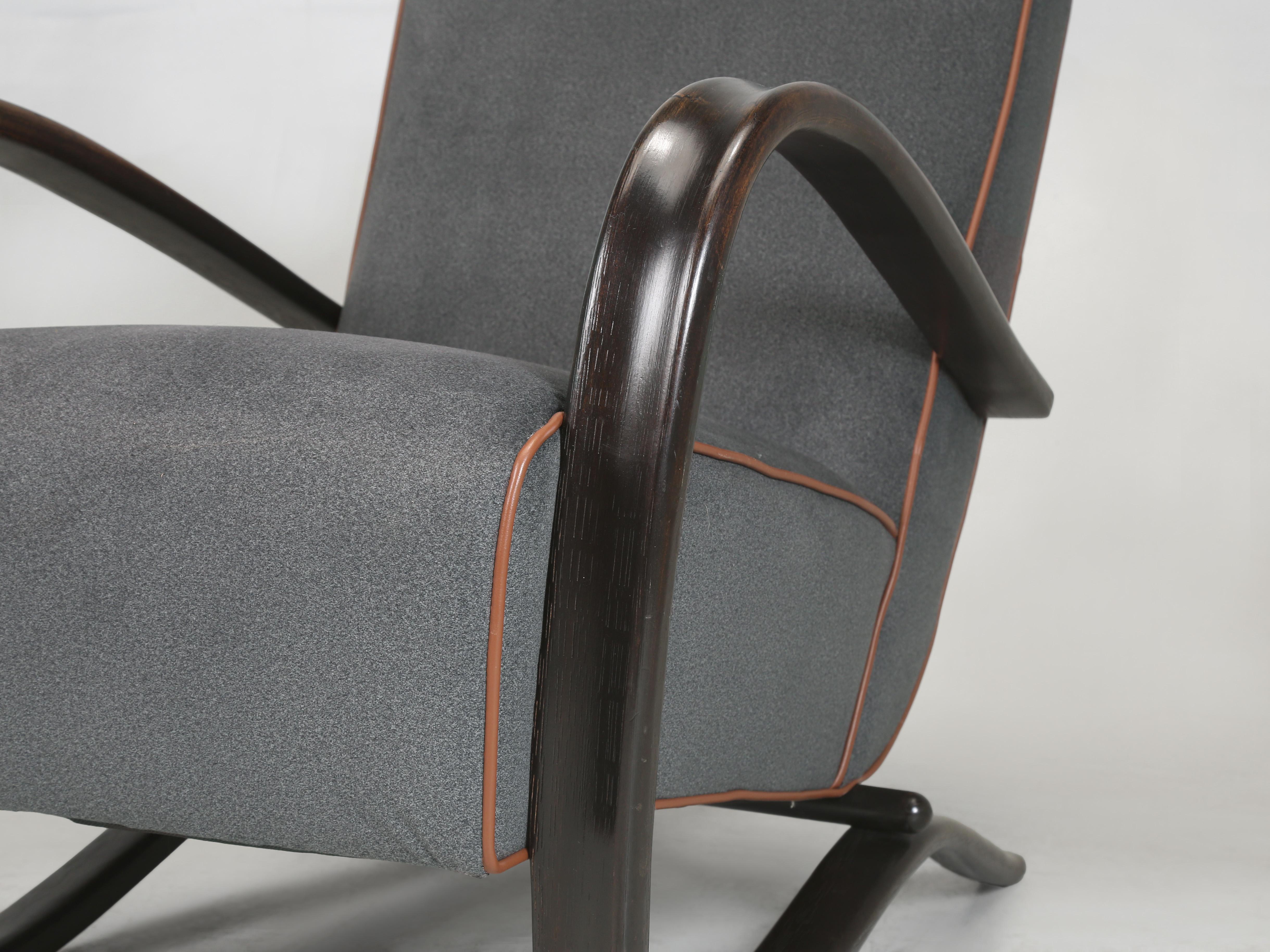 Paar Art-Deco-Sessel Entworfen von Jindrich Halabala  c 1930er Jahre Tschechoslowakei im Angebot 3