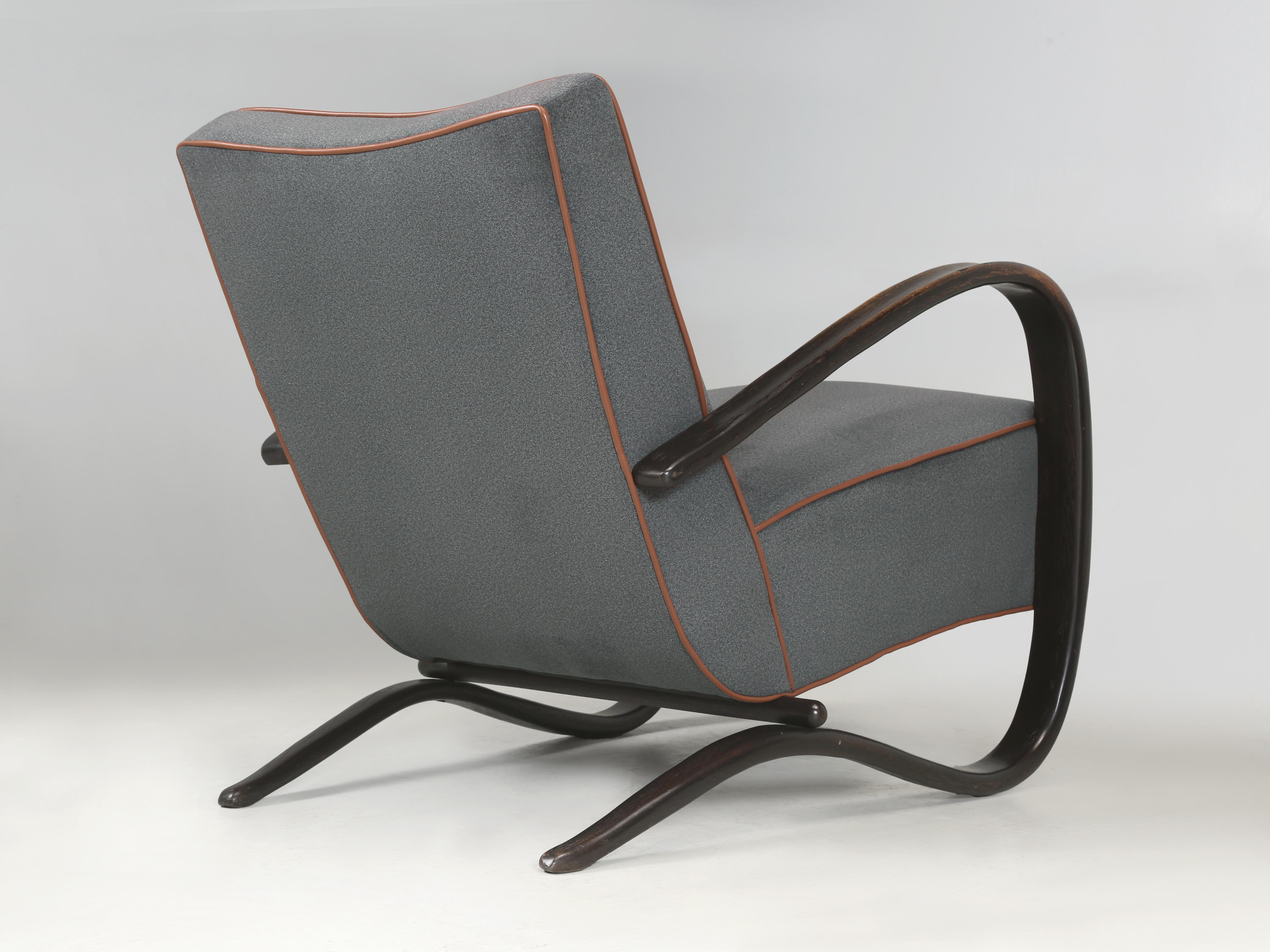Paar Art-Deco-Sessel Entworfen von Jindrich Halabala  c 1930er Jahre Tschechoslowakei im Angebot 6