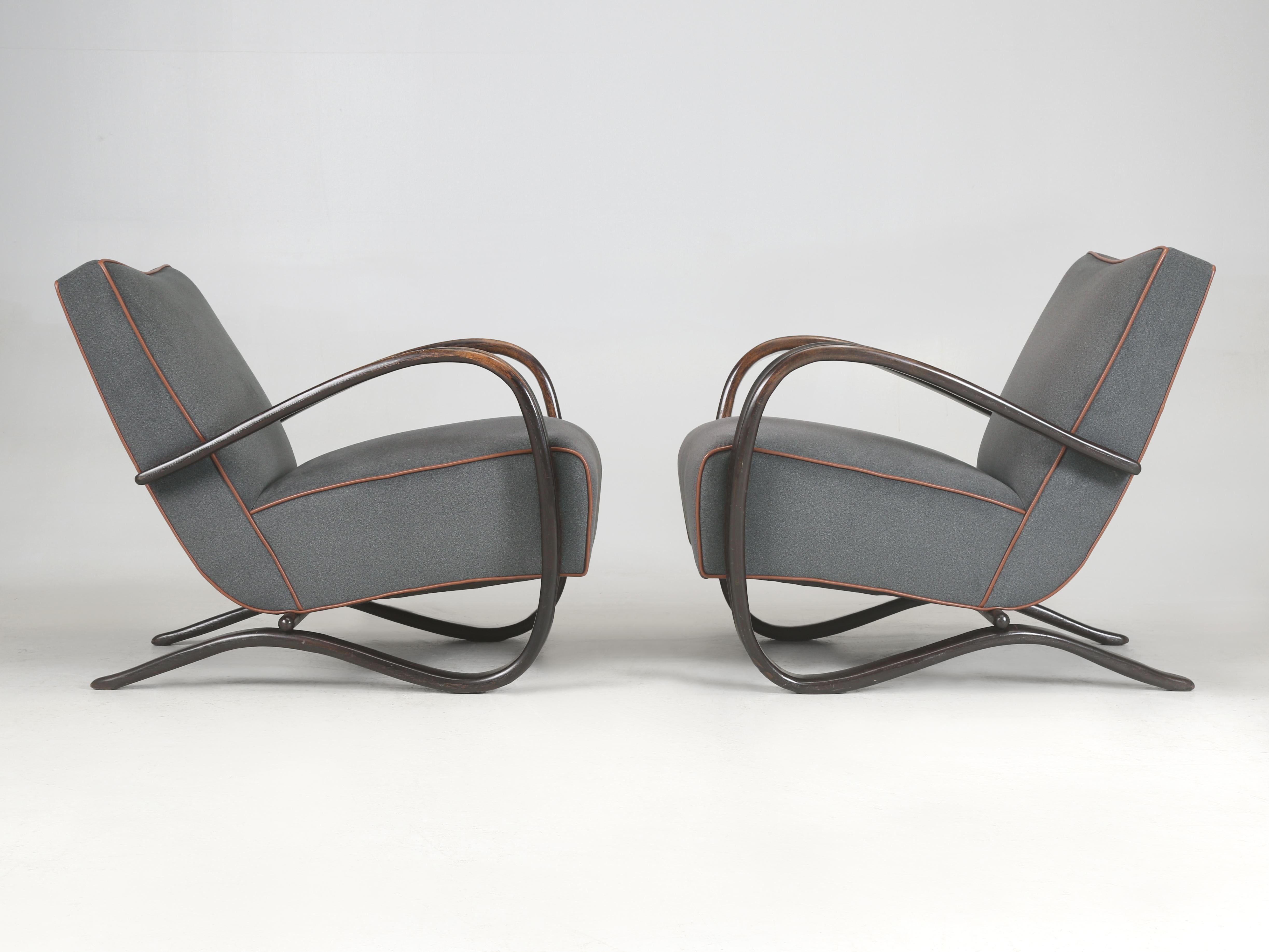 Paar Art-Deco-Sessel Entworfen von Jindrich Halabala  c 1930er Jahre Tschechoslowakei (Art déco) im Angebot