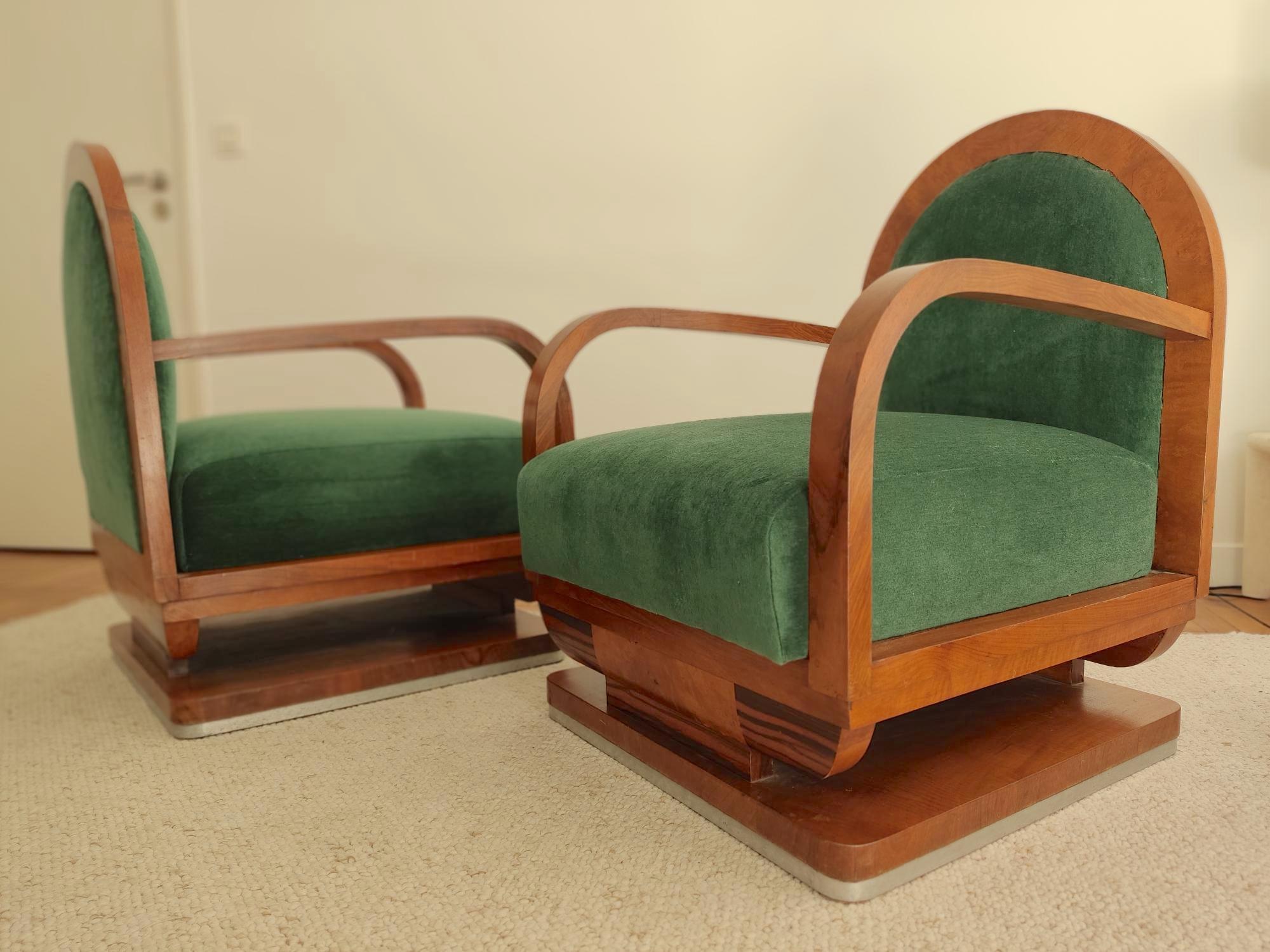 Pair of Art deco armchairs  For Sale 4