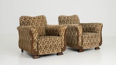 Poltrone Art Déco, legno francese, motivi geometrici, primi anni del XX secolo