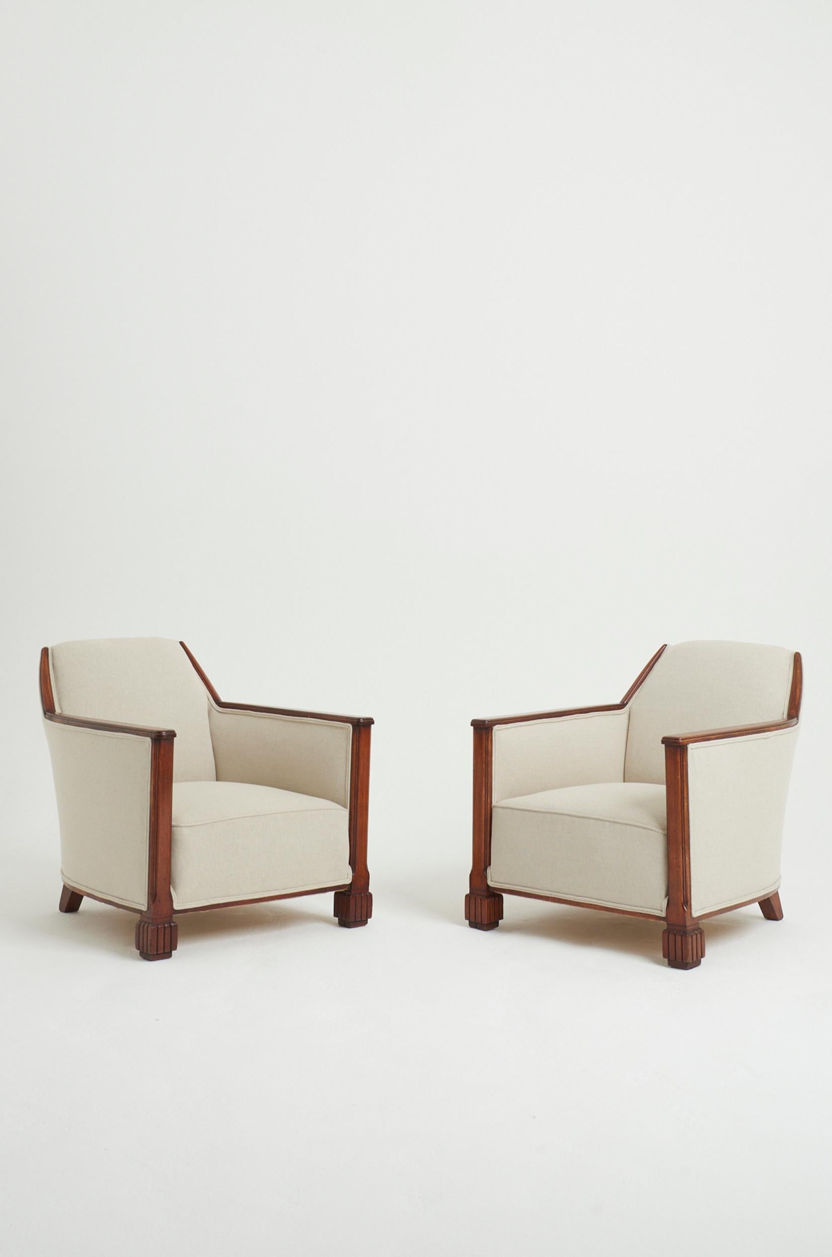 French Pair of Art Deco Armchairs