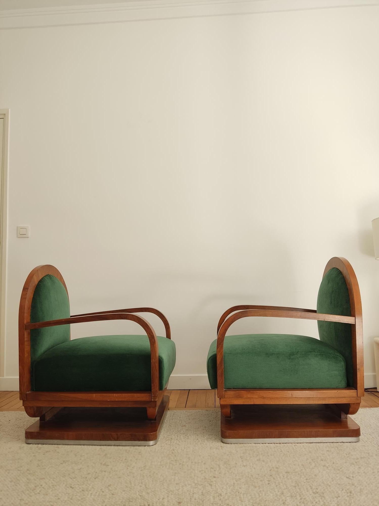 Art Deco Pair of Art deco armchairs  For Sale