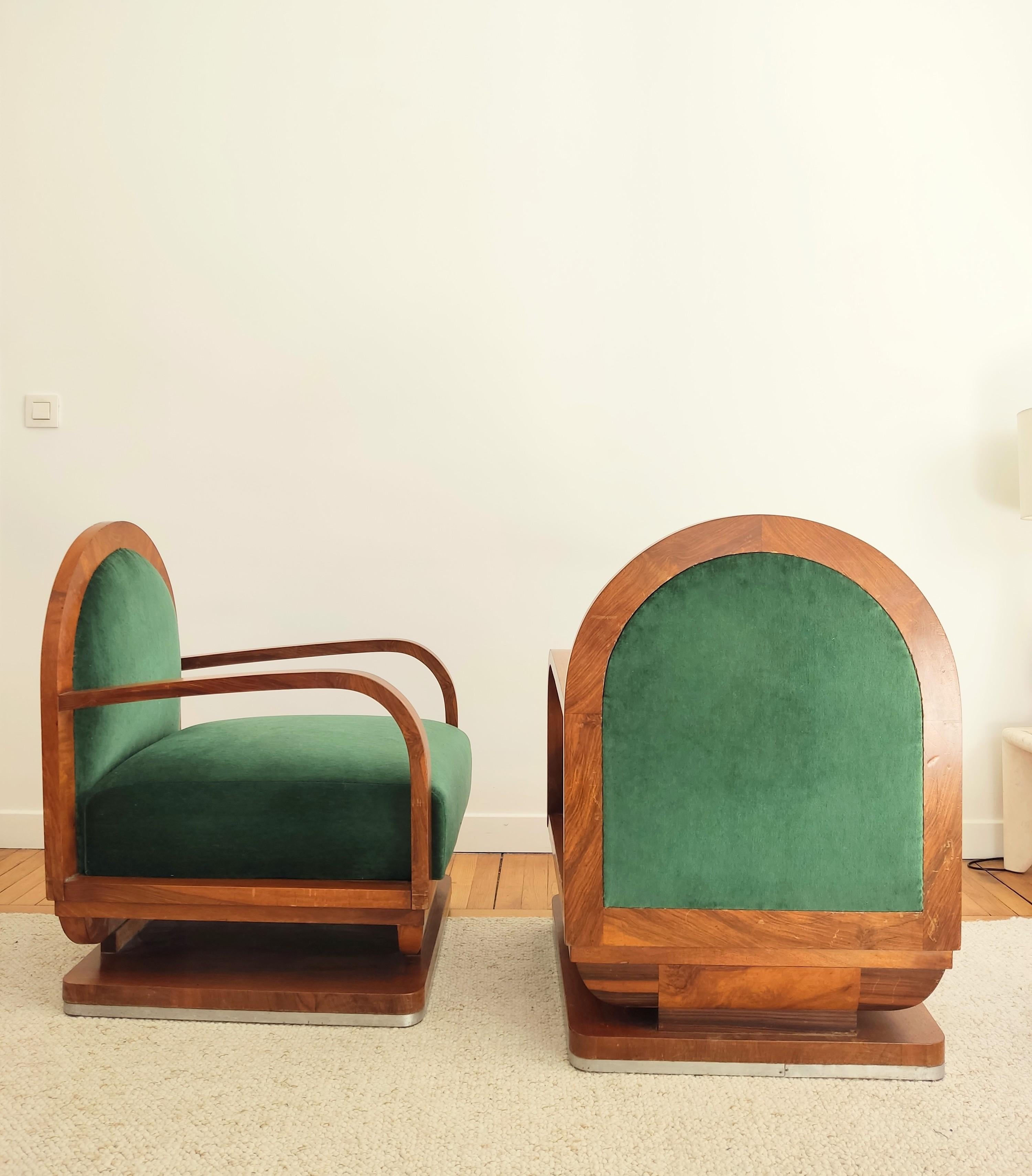 Paar Art-déco-Sessel (Italienisch) im Angebot
