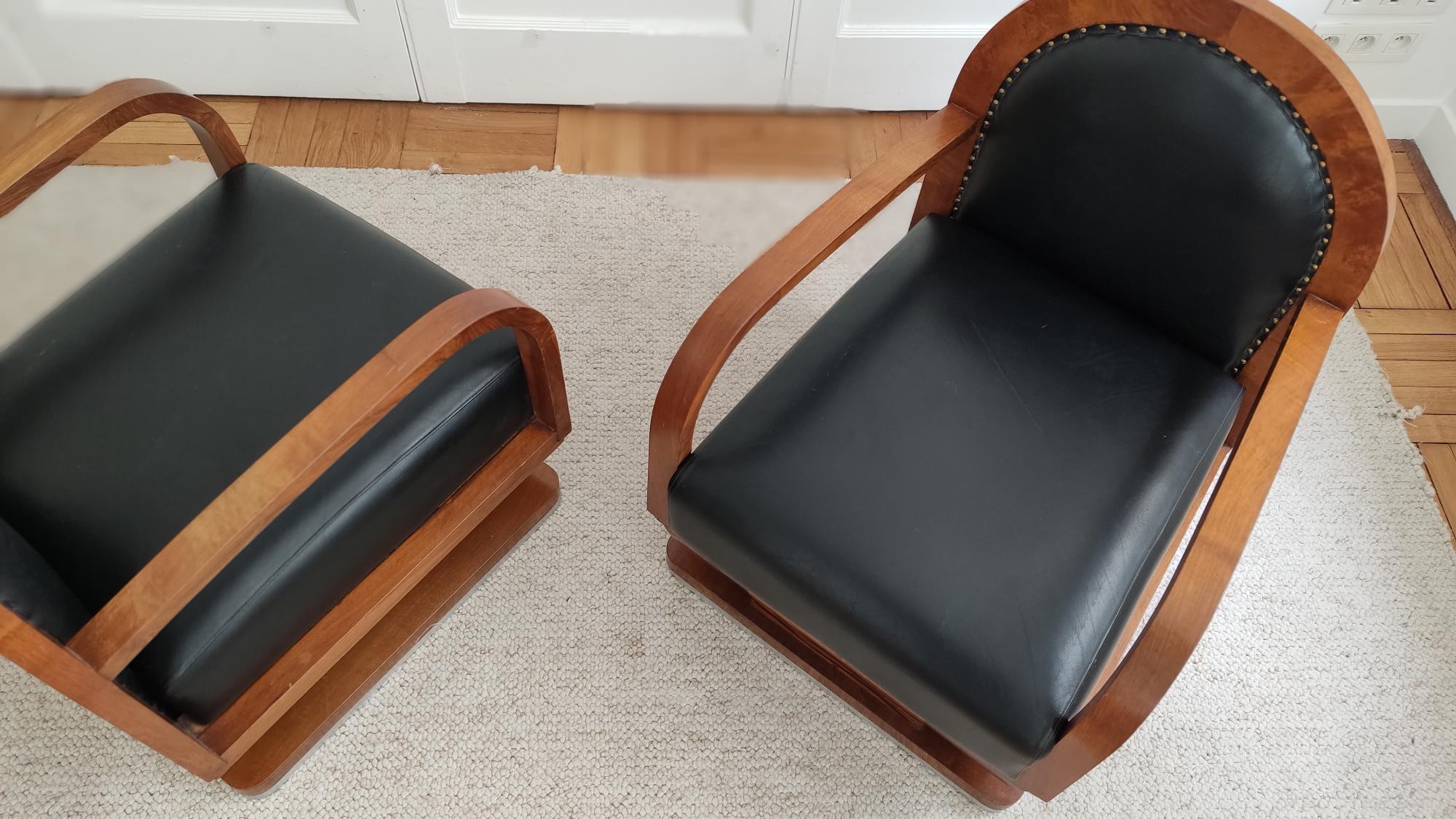 Mid-20th Century Pair of Art deco armchairs 