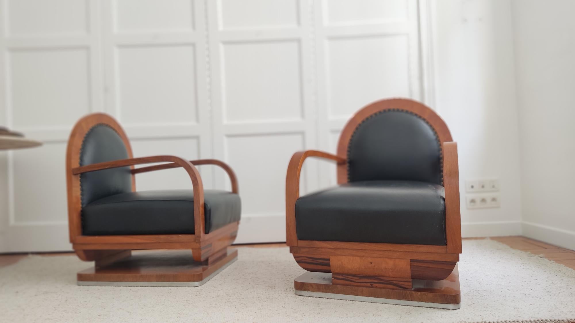 Pair of Art deco armchairs  1