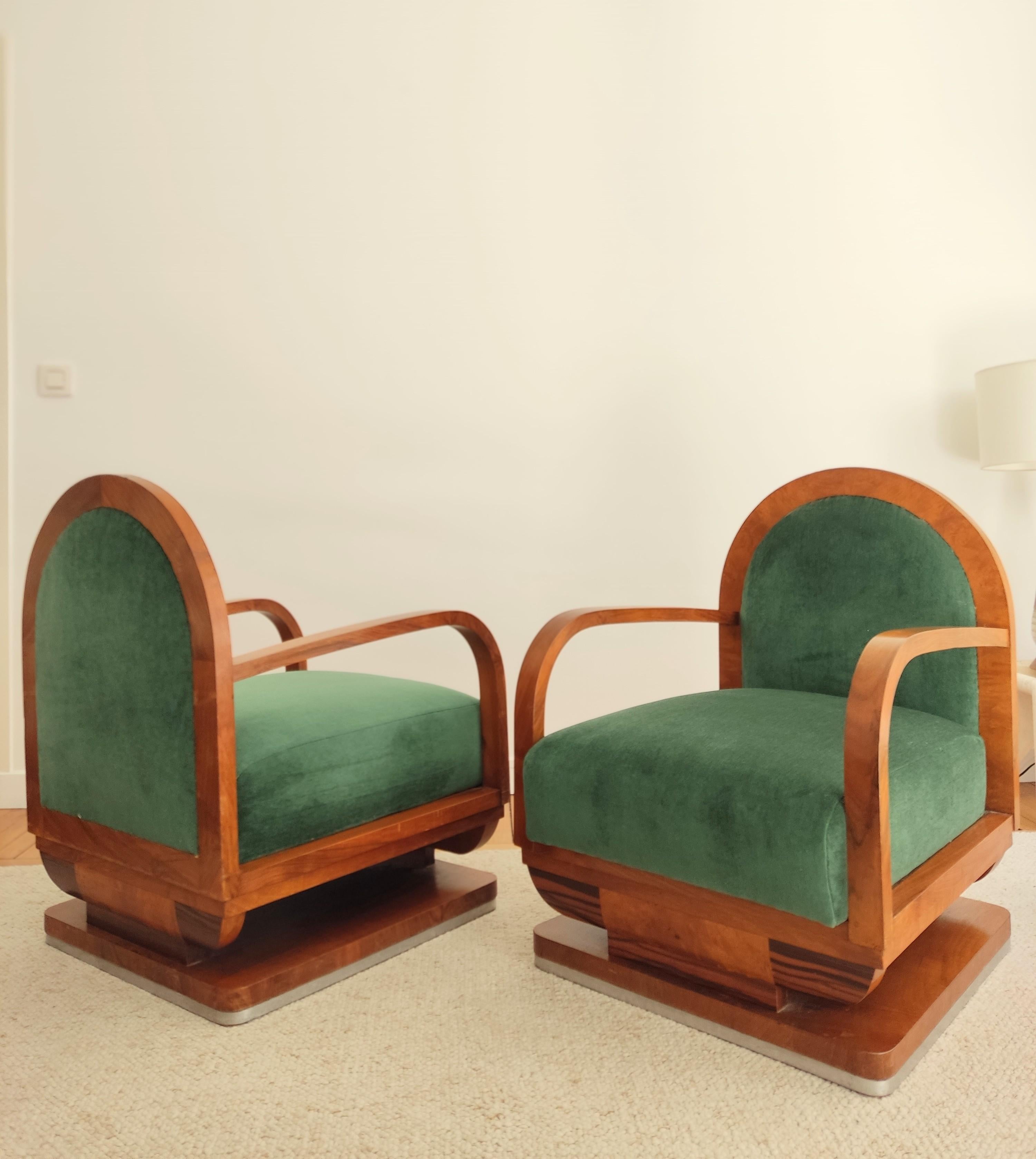 Pair of Art deco armchairs  For Sale 1