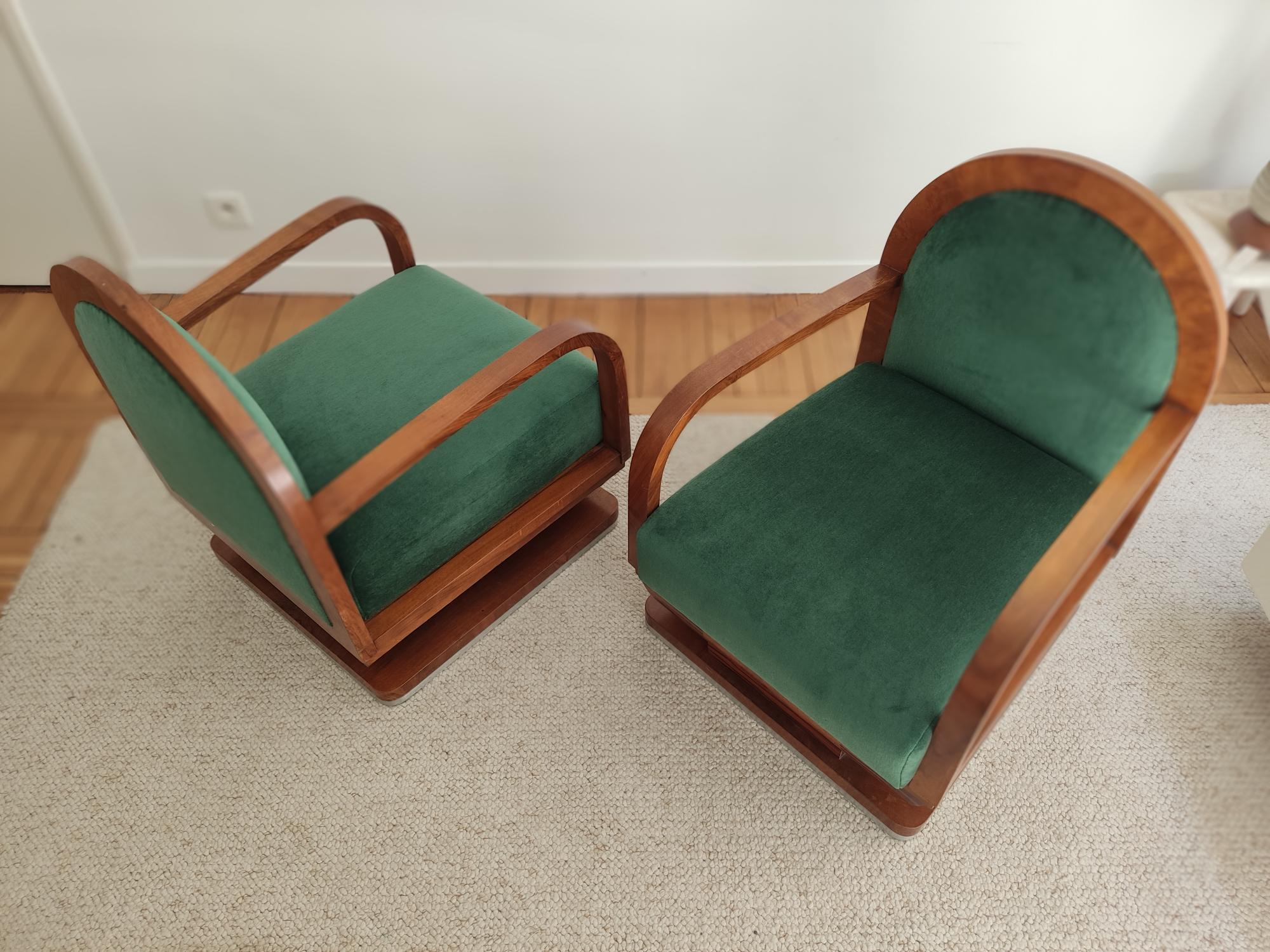 Pair of Art deco armchairs  For Sale 2