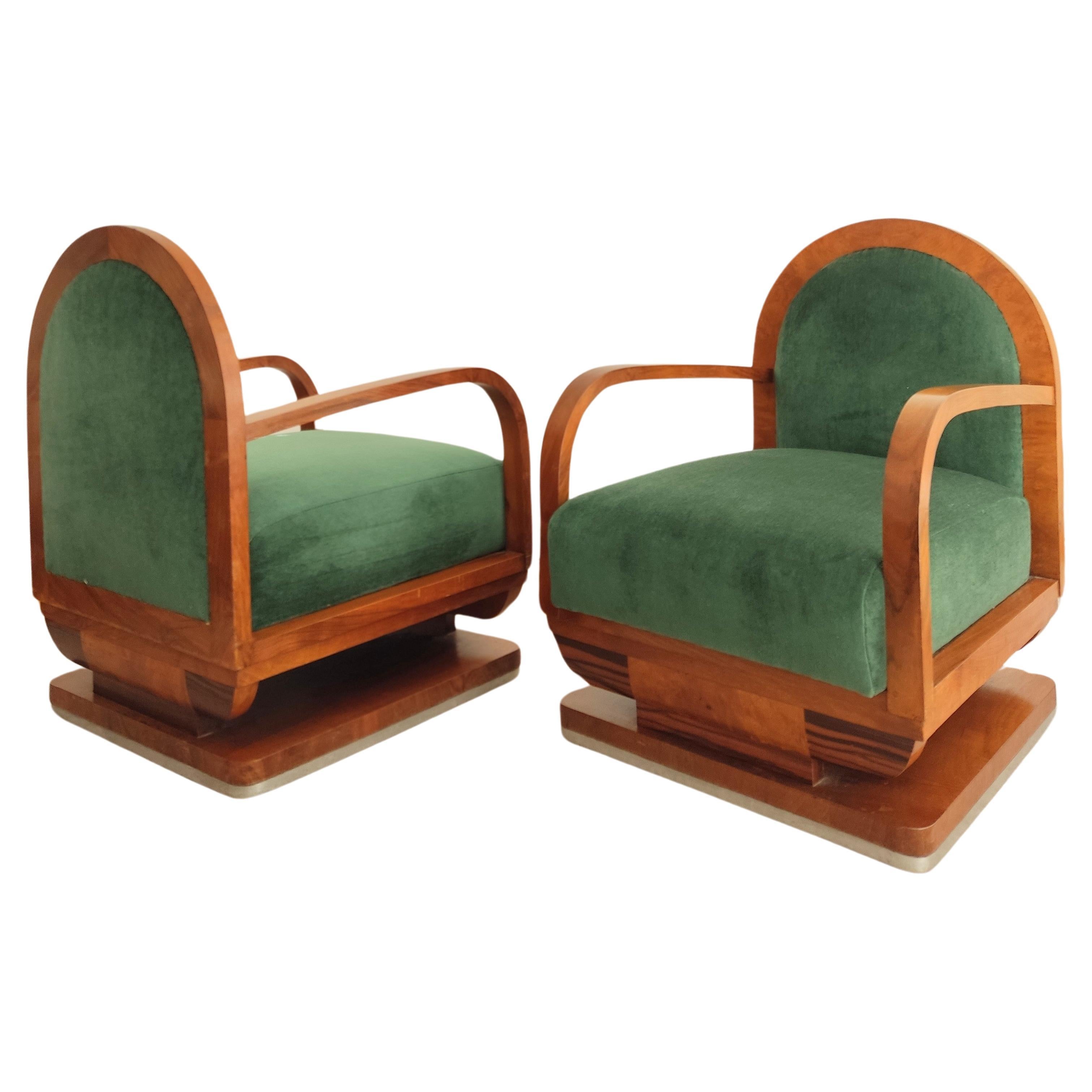 Pair of Art deco armchairs  For Sale