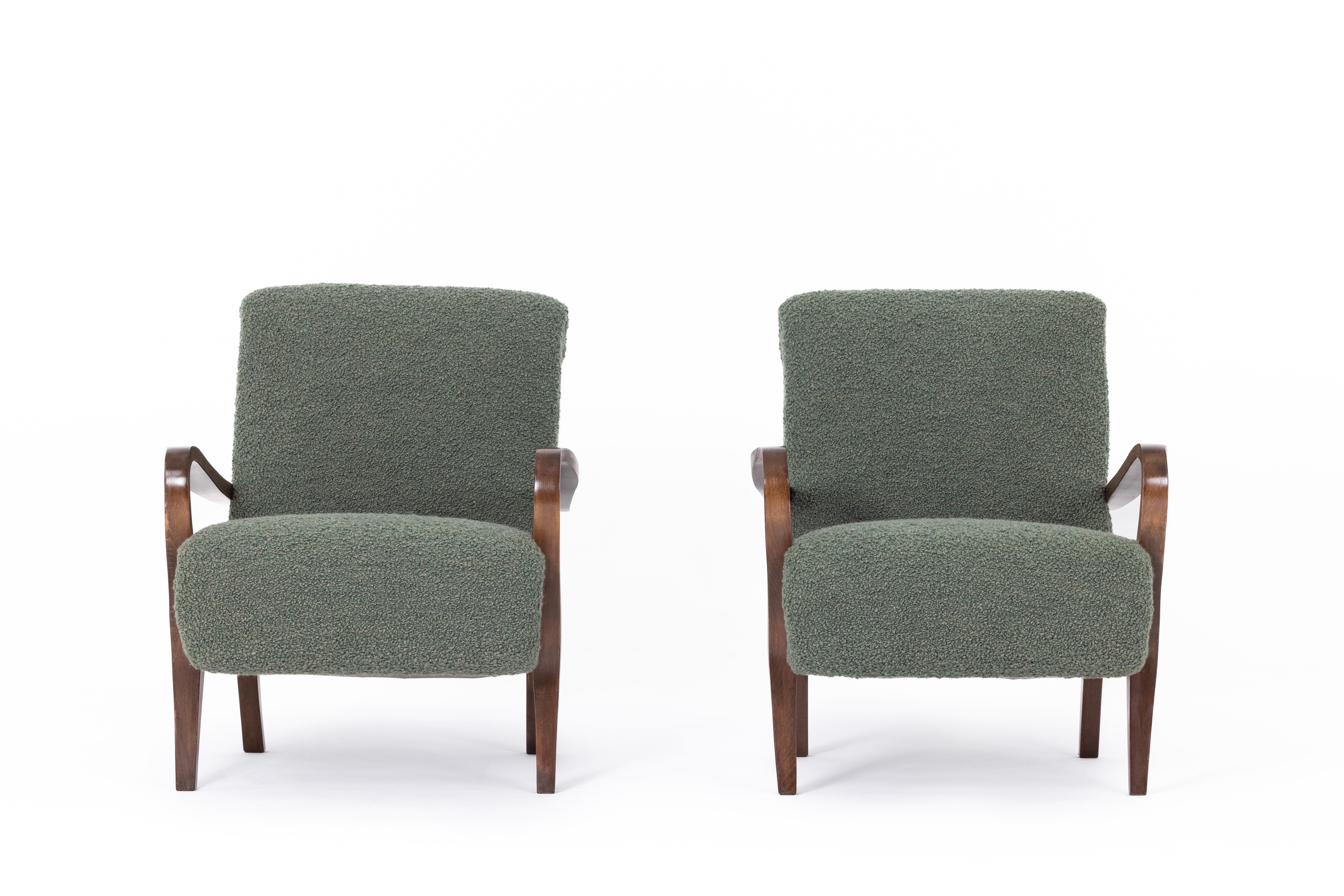 Pair of art deco armchairs, France 1920s, Dedar fabric For Sale 1