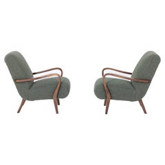 Pair of art deco armchairs, France 1920s, Dedar fabric