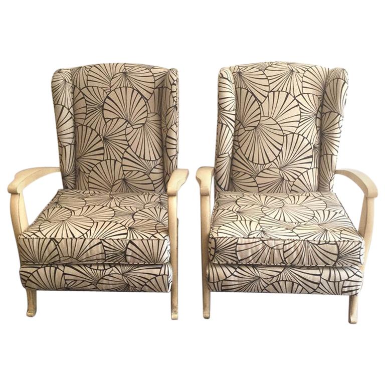 Pair of Art Deco Armchairs, France, 1940s For Sale