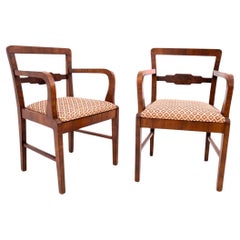 Pair of Art Deco armchairs from the 1940s, Poland.