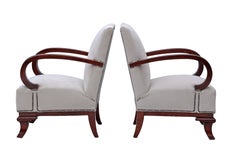 Paire de fauteuils Art Déco, entièrement restaurés, attribués à Lajos Kozma, 1922