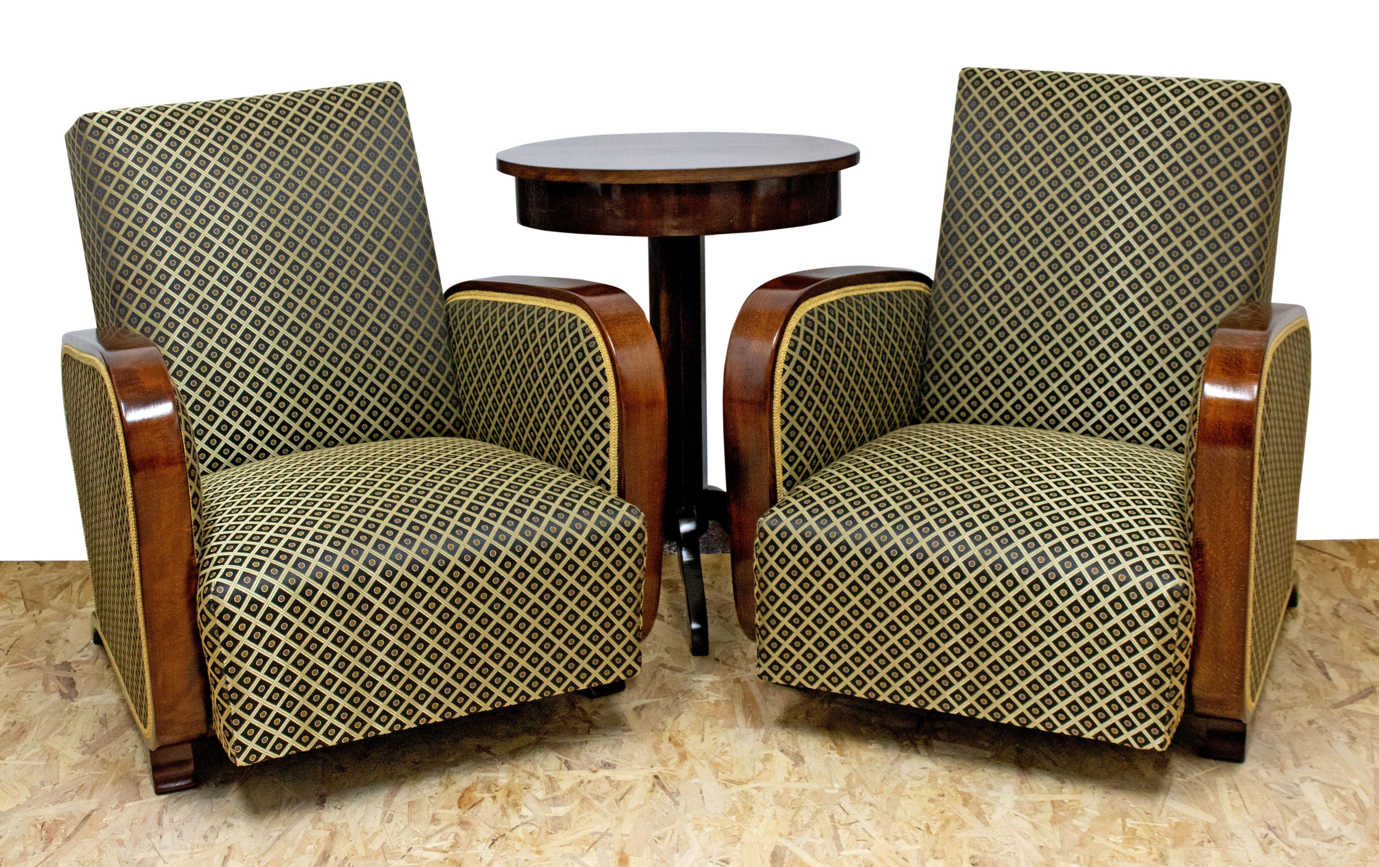 Paar Art-Déco-Sessel, vollständig restauriert im Angebot 1