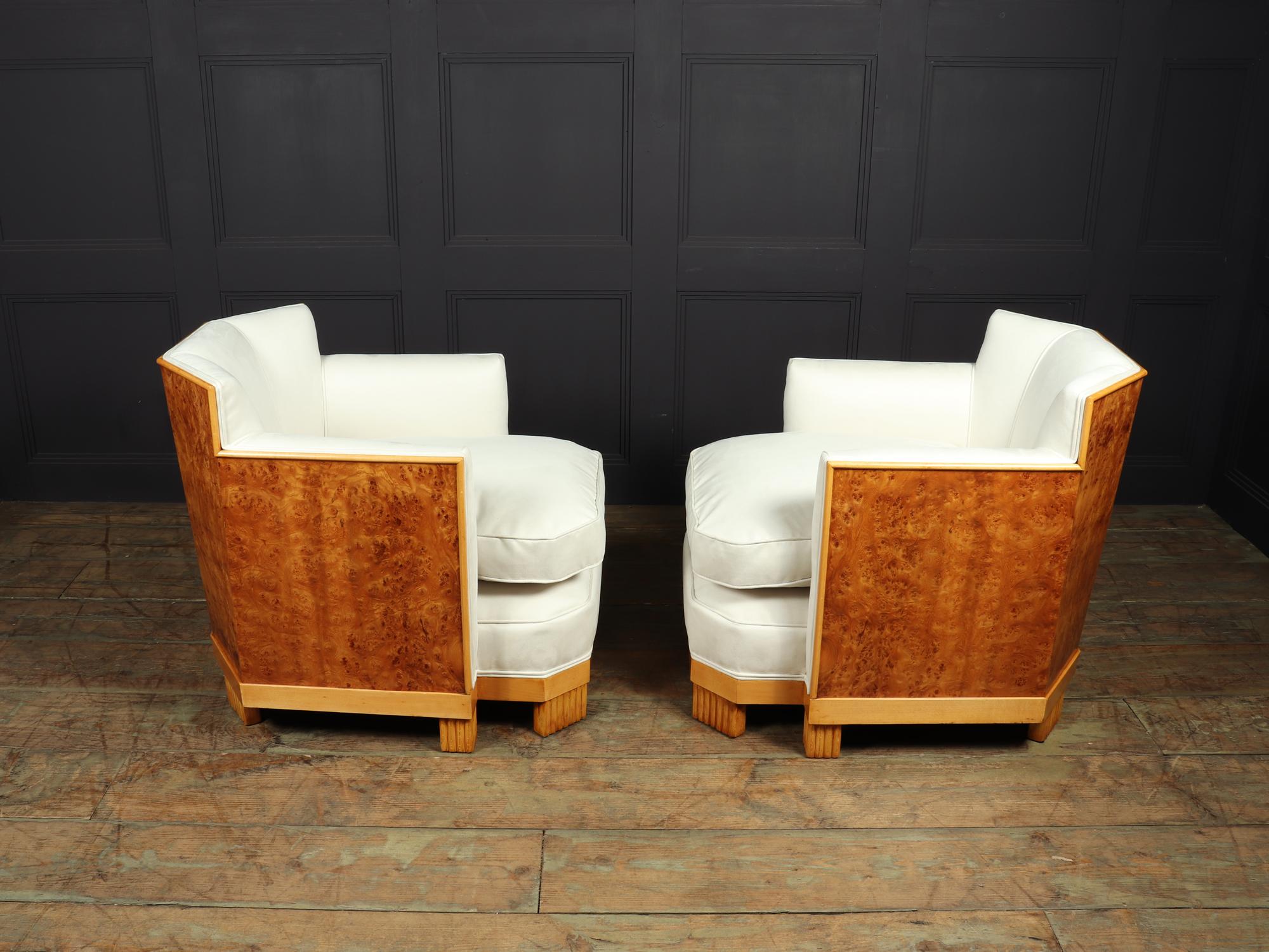 Pair of Art Deco Armchairs in Burr Thuya 6