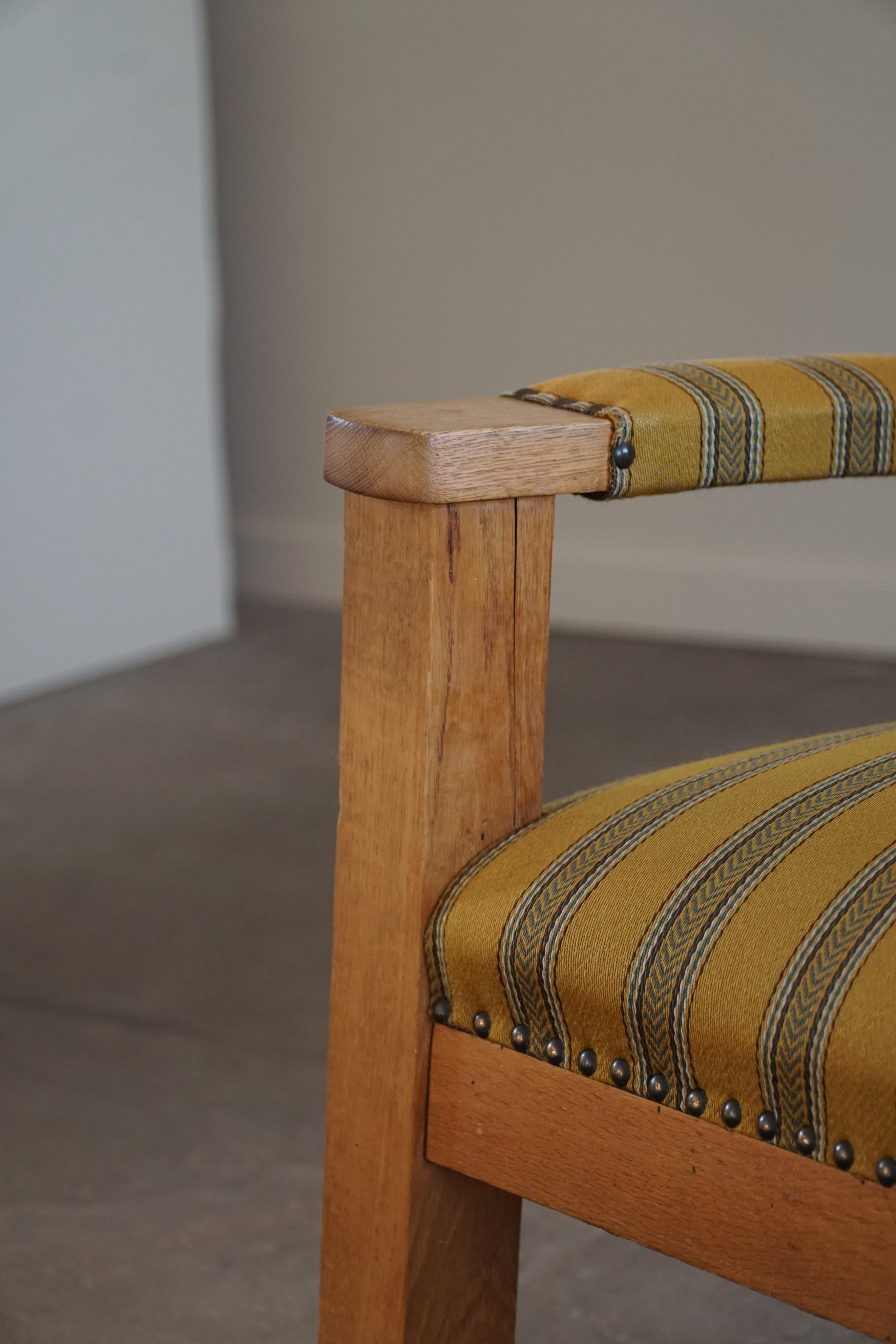 Paire de fauteuils Art Déco en chêne et tissu, ébéniste danois, années 1940 en vente 11