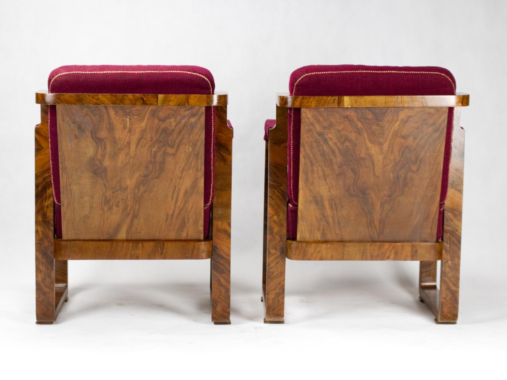 Pair of Art Deco Armchairs in Original Condition, circa 1920 In Good Condition In Lucenec, SK